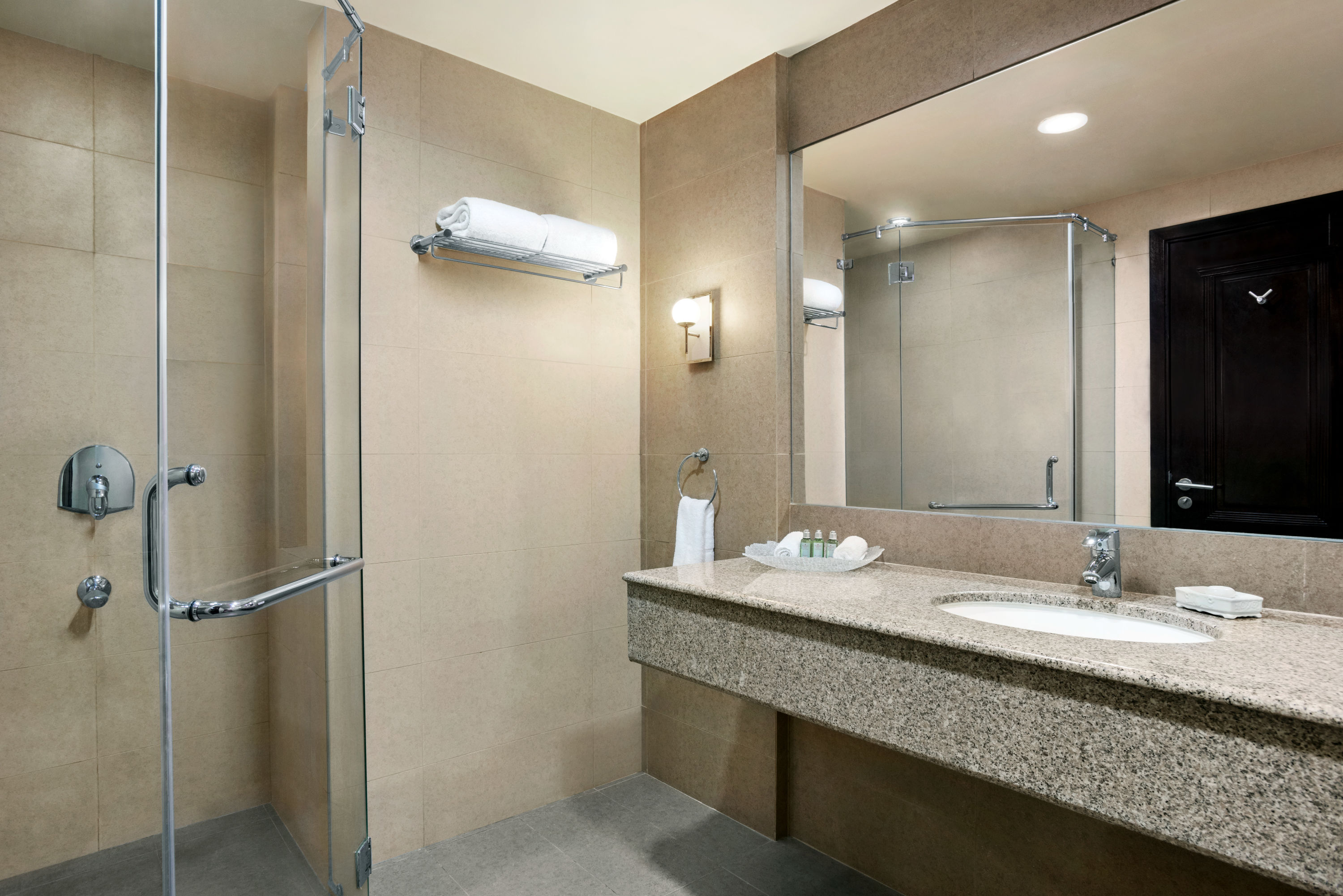 Guest room bath at the Ramada by Wyndham Karachi Creek in Karachi, Other than US/Canada