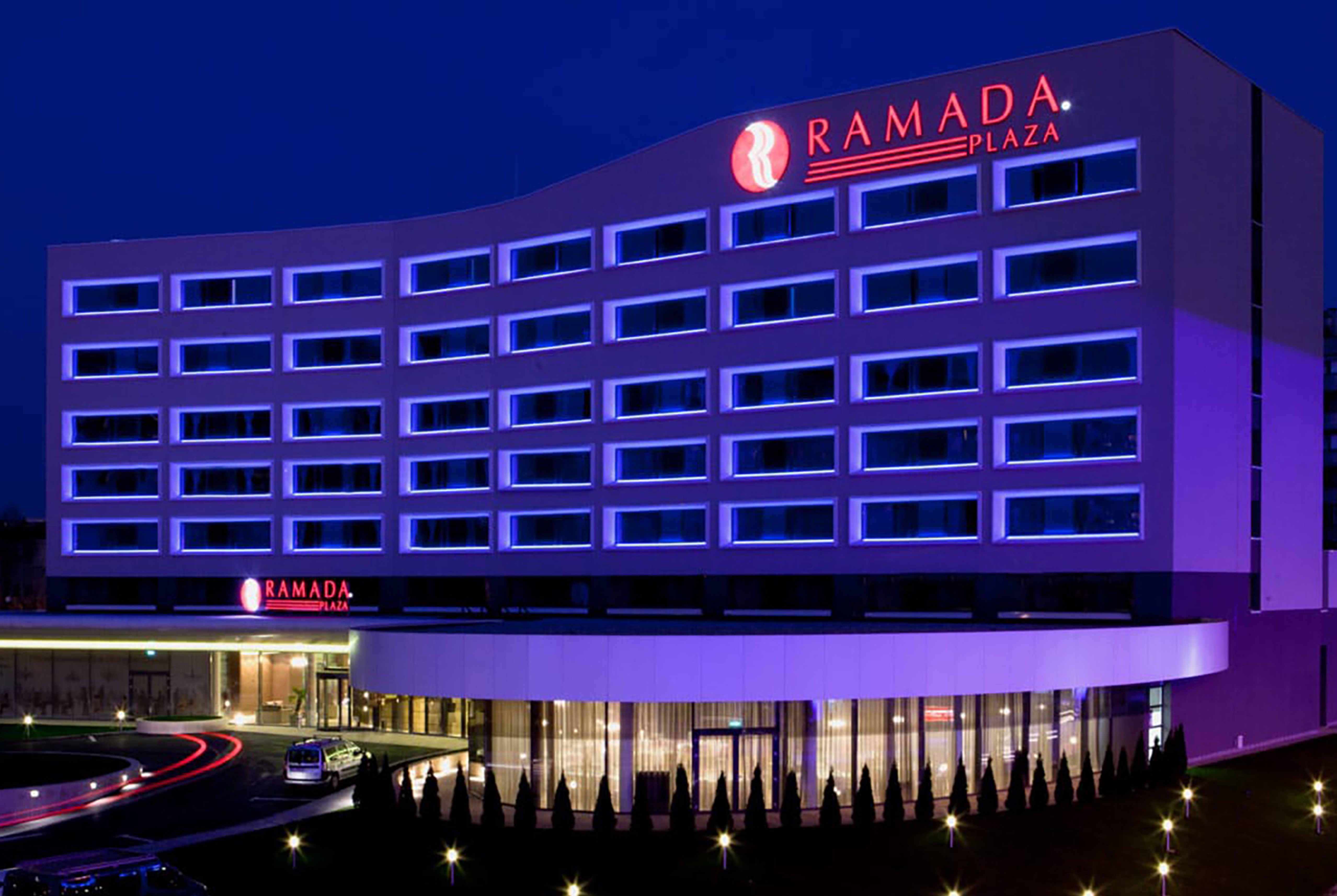 Exterior Night Image of Ramada Plaza by Wyndham Craiova hotel in Craiova, Other than US/Canada