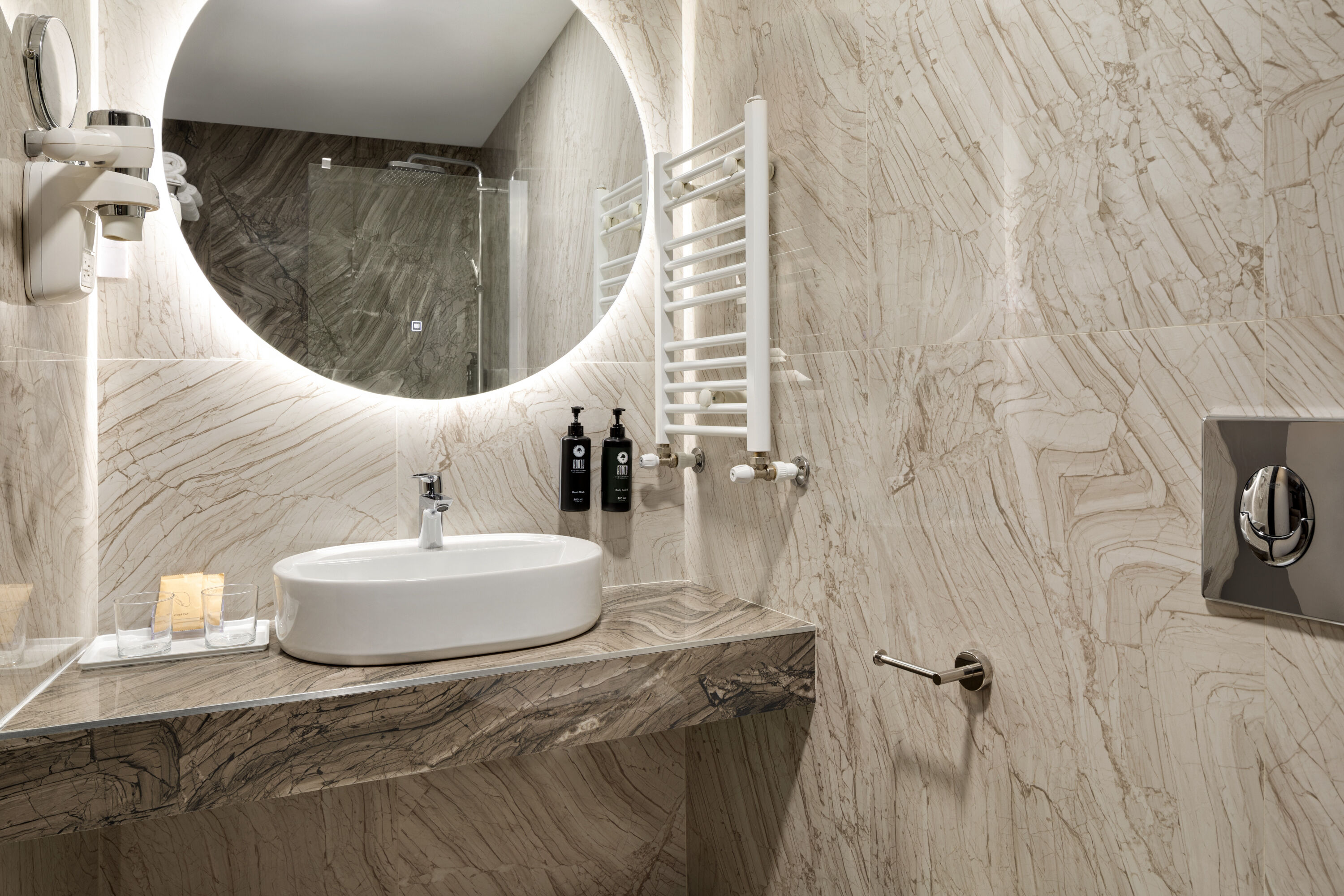 Guest room bath at the Ramada by Wyndham Bucharest Otopeni Airport in Otopeni, Other than US/Canada