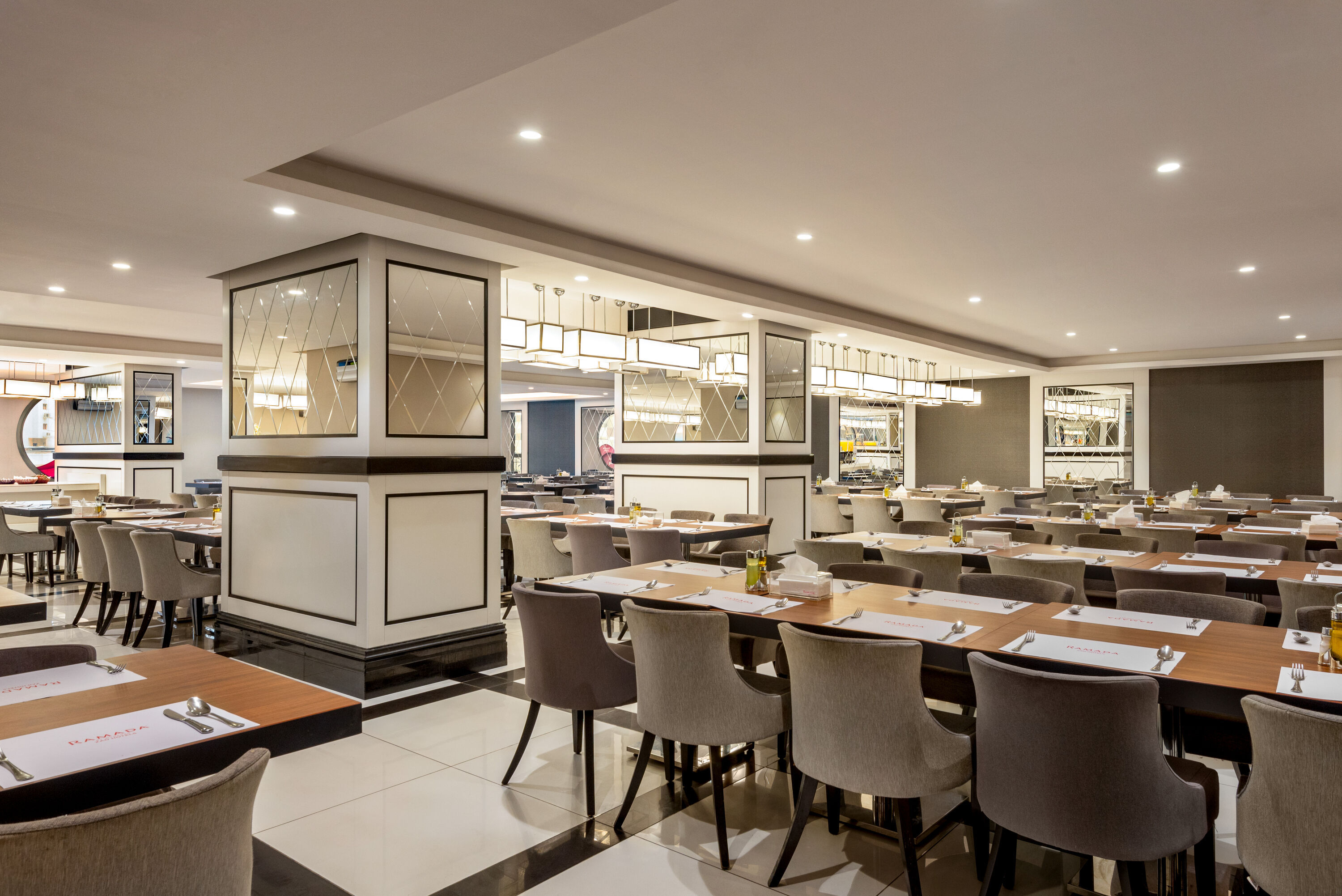 Ramada by Wyndham Makkah Zad Al Rawda restaurant breakfast area with seating in Makkah, Other than US/Canada