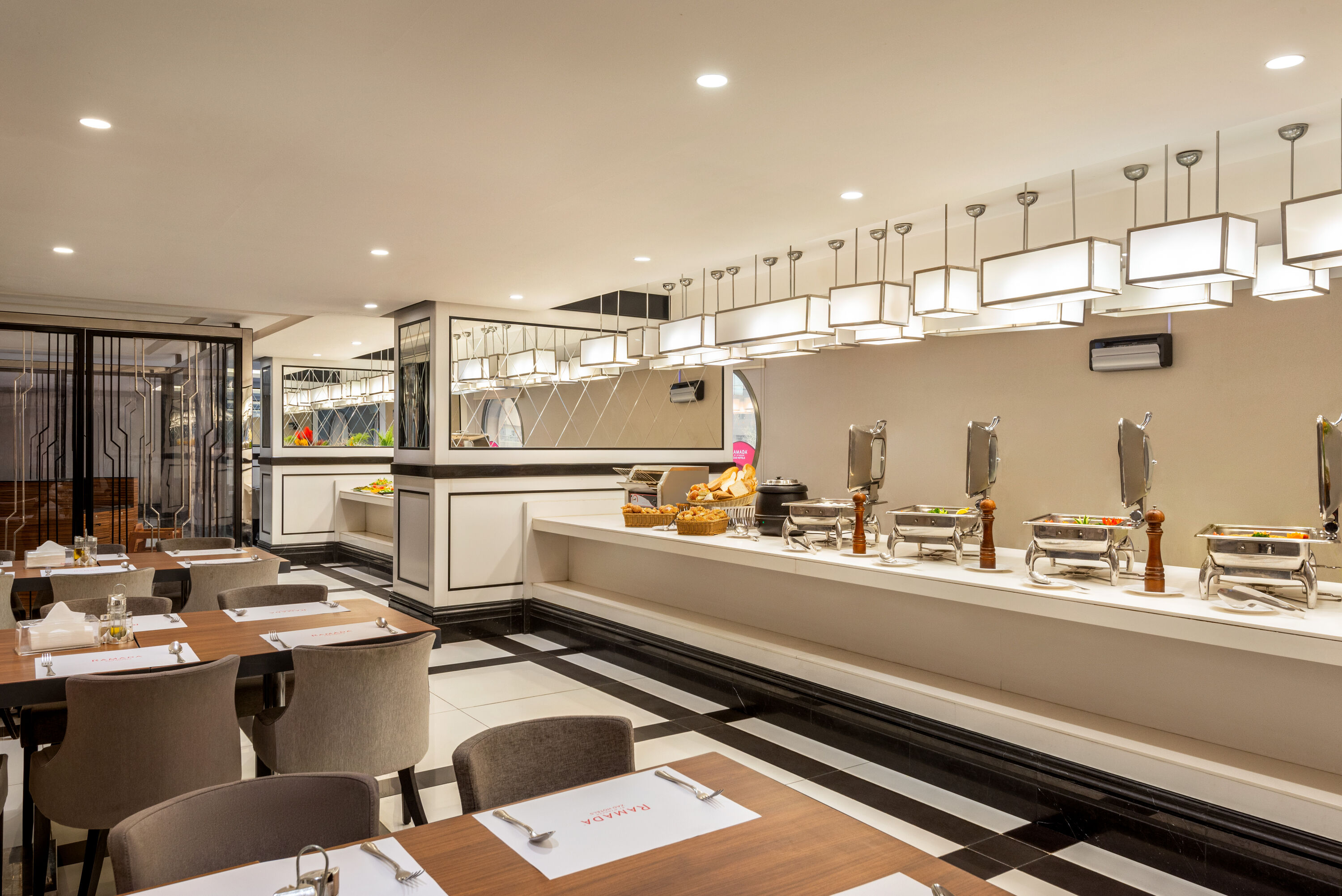 Ramada by Wyndham Makkah Zad Al Rawda restaurant breakfast area with seating in Makkah, Other than US/Canada