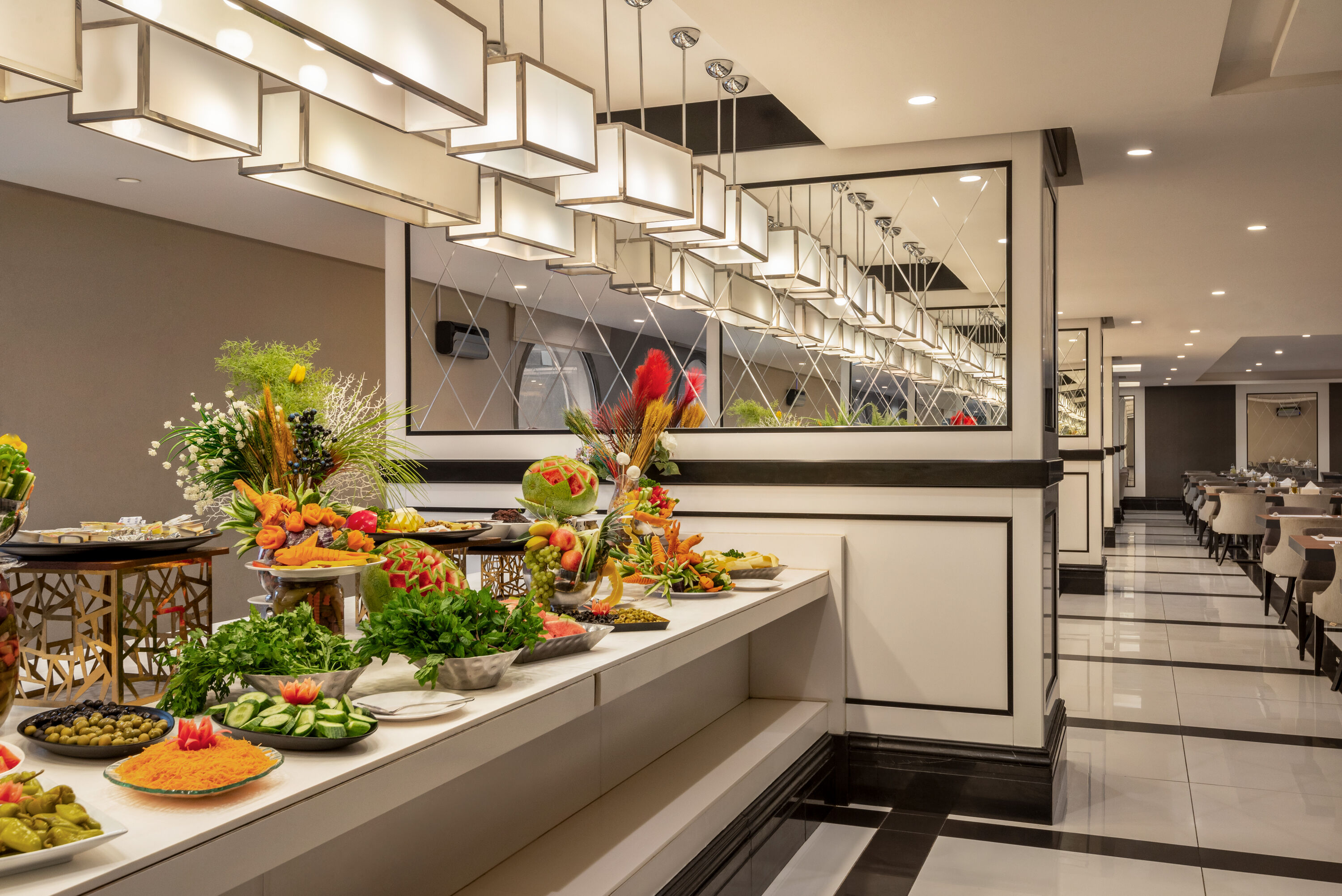 Ramada by Wyndham Makkah Zad Al Rawda restaurant breakfast area with seating in Makkah, Other than US/Canada