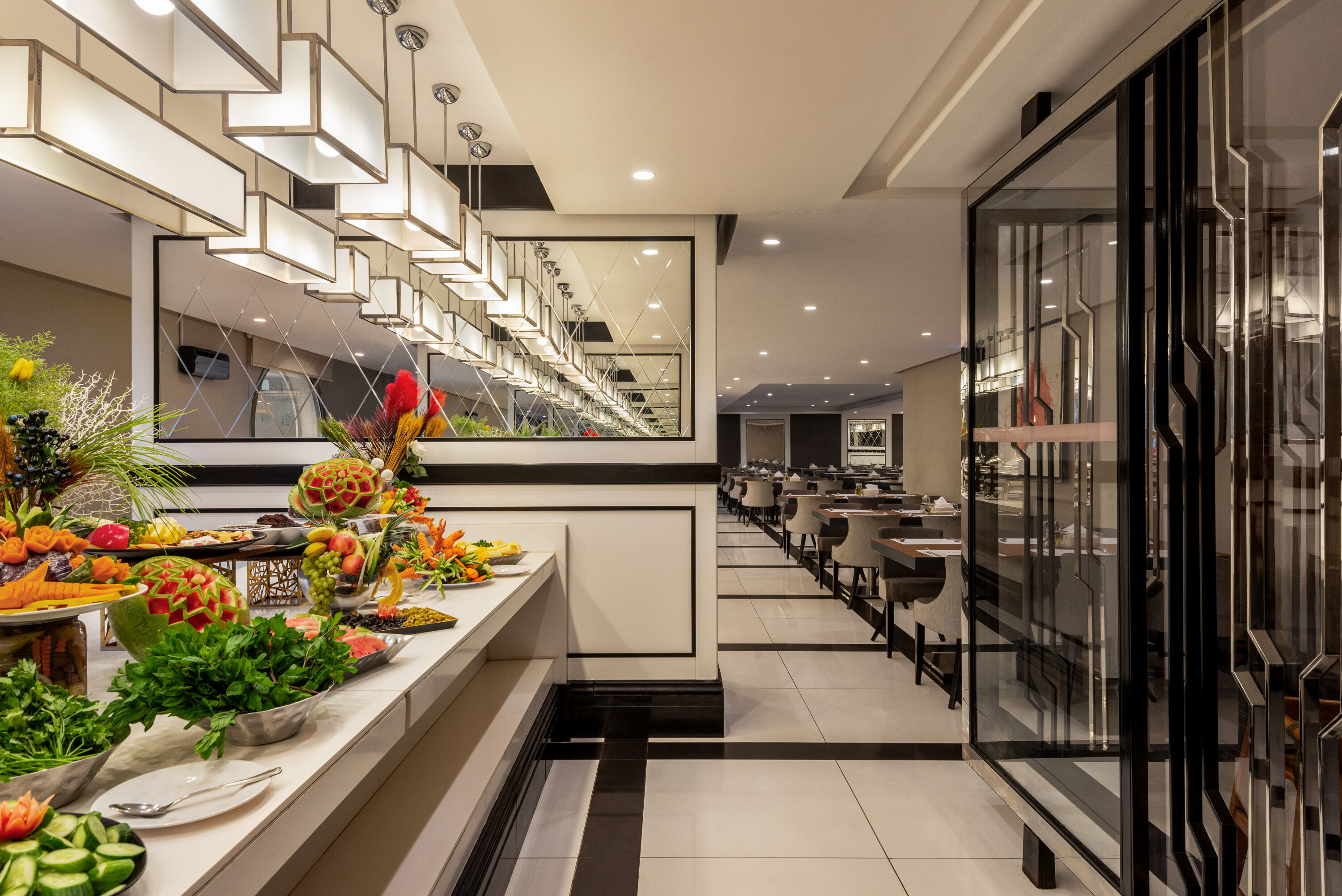 Ramada by Wyndham Makkah Zad Al Rawda restaurant breakfast area with seating in Makkah, Other than US/Canada