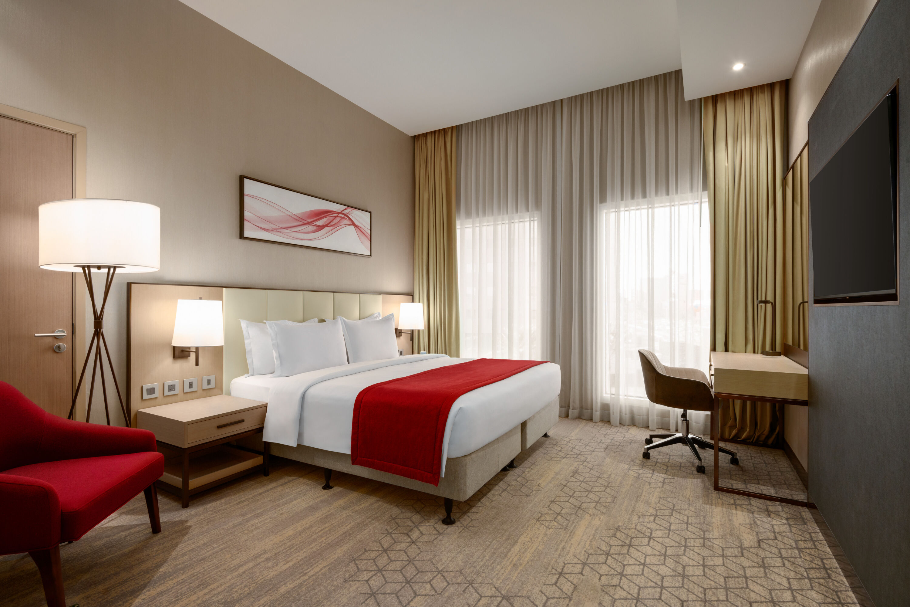 Guest room at the Ramada by Wyndham Riyadh King Fahd Road in Riyadh, Other than US/Canada