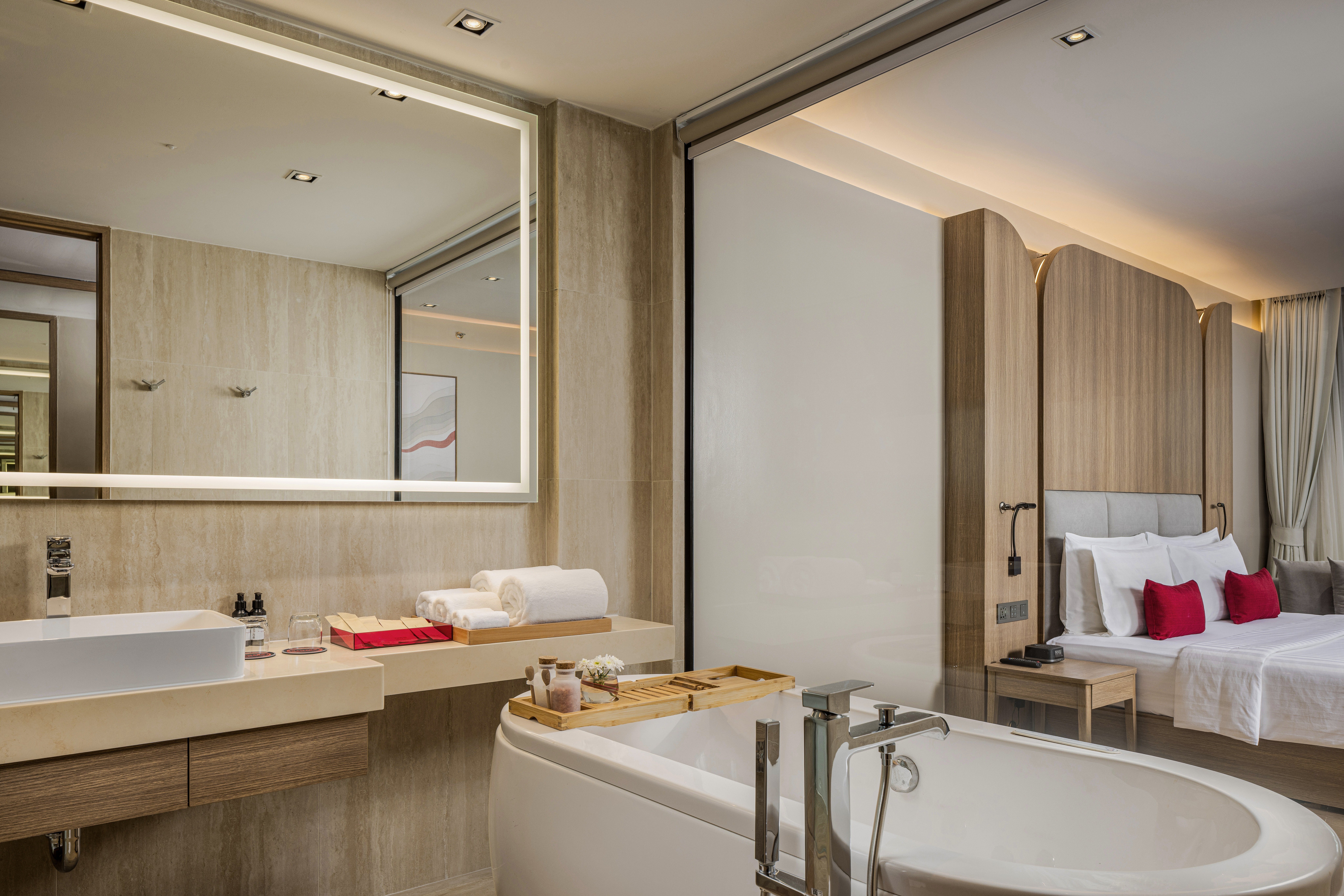 Guest room bath at the Ramada Resort by Wyndham Khao Lak in Phang Nga, Other than US/Canada