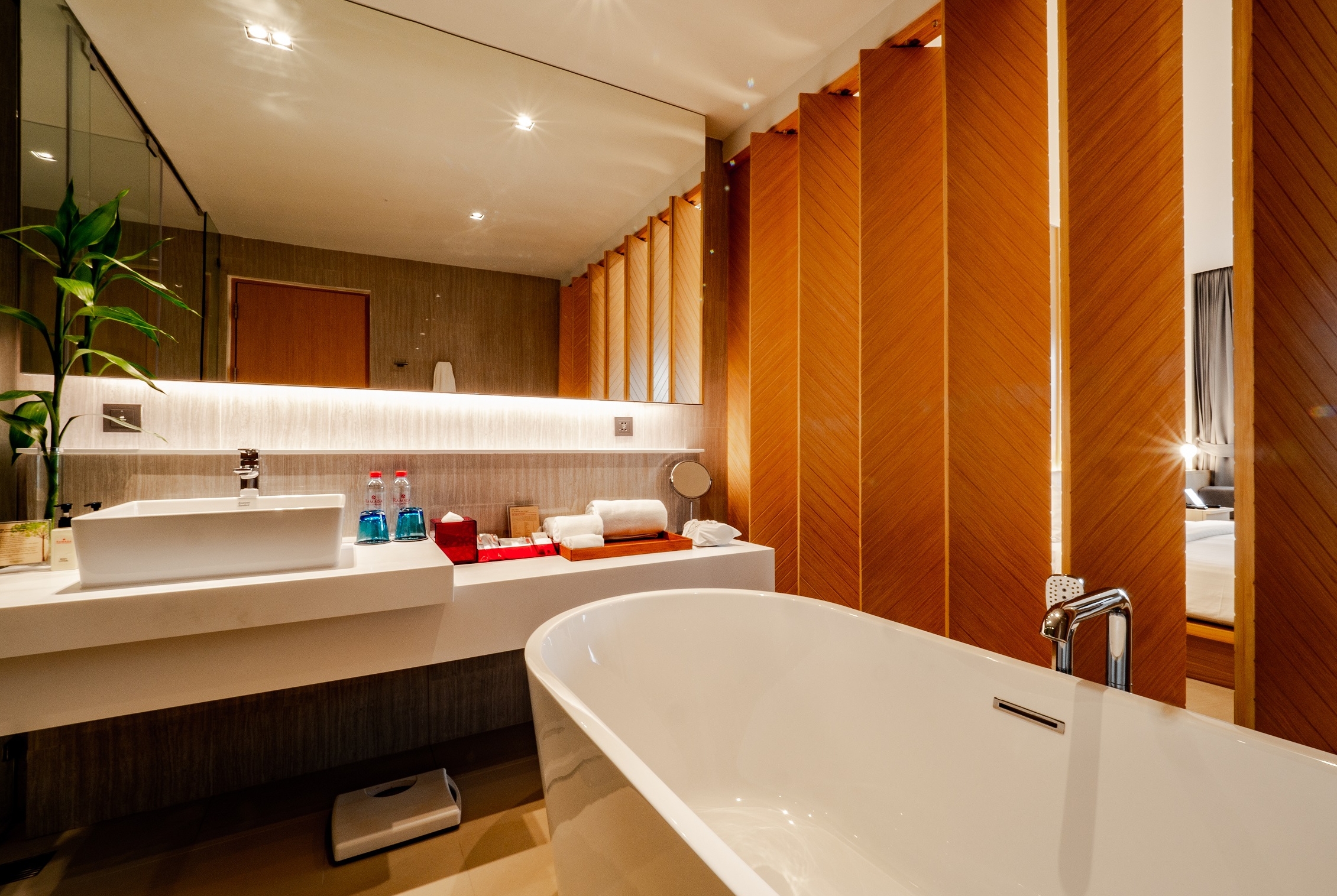 Guest room bath at the Ramada Resort by Wyndham Khao Lak in Phang Nga, Other than US/Canada