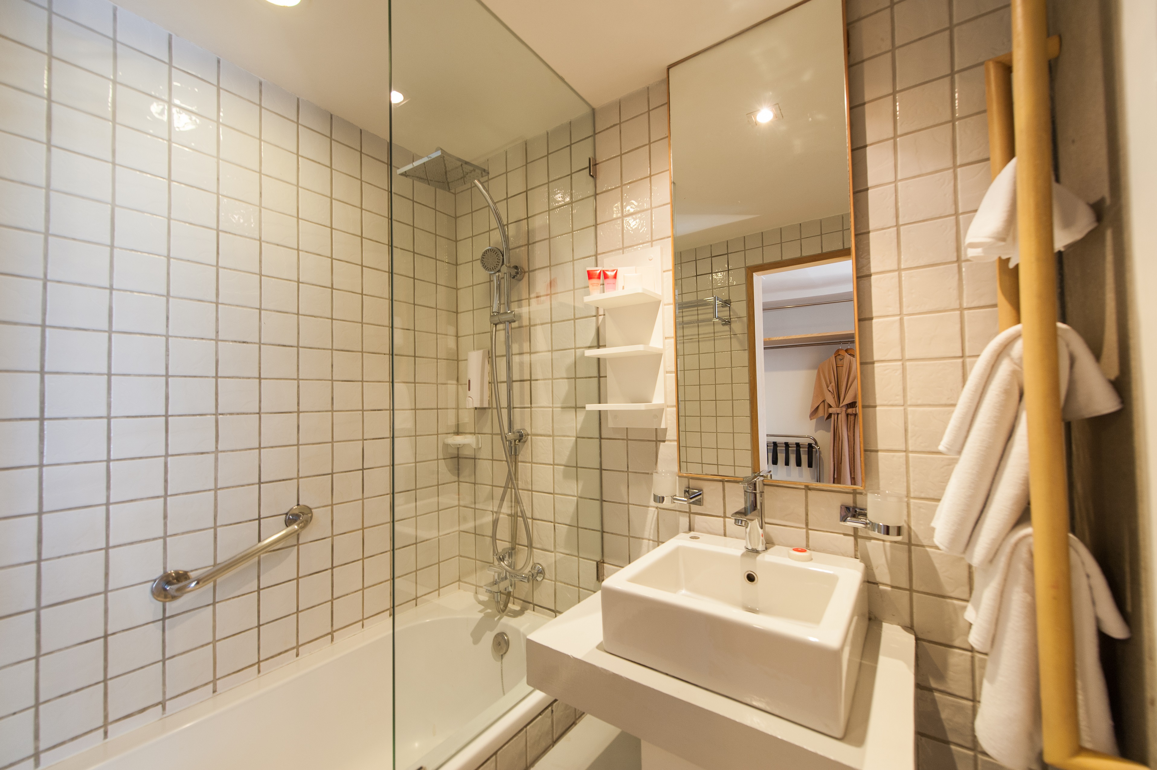 Guest room bath at the Ramada by Wyndham Phuket Southsea in Phuket, Other than US/Canada