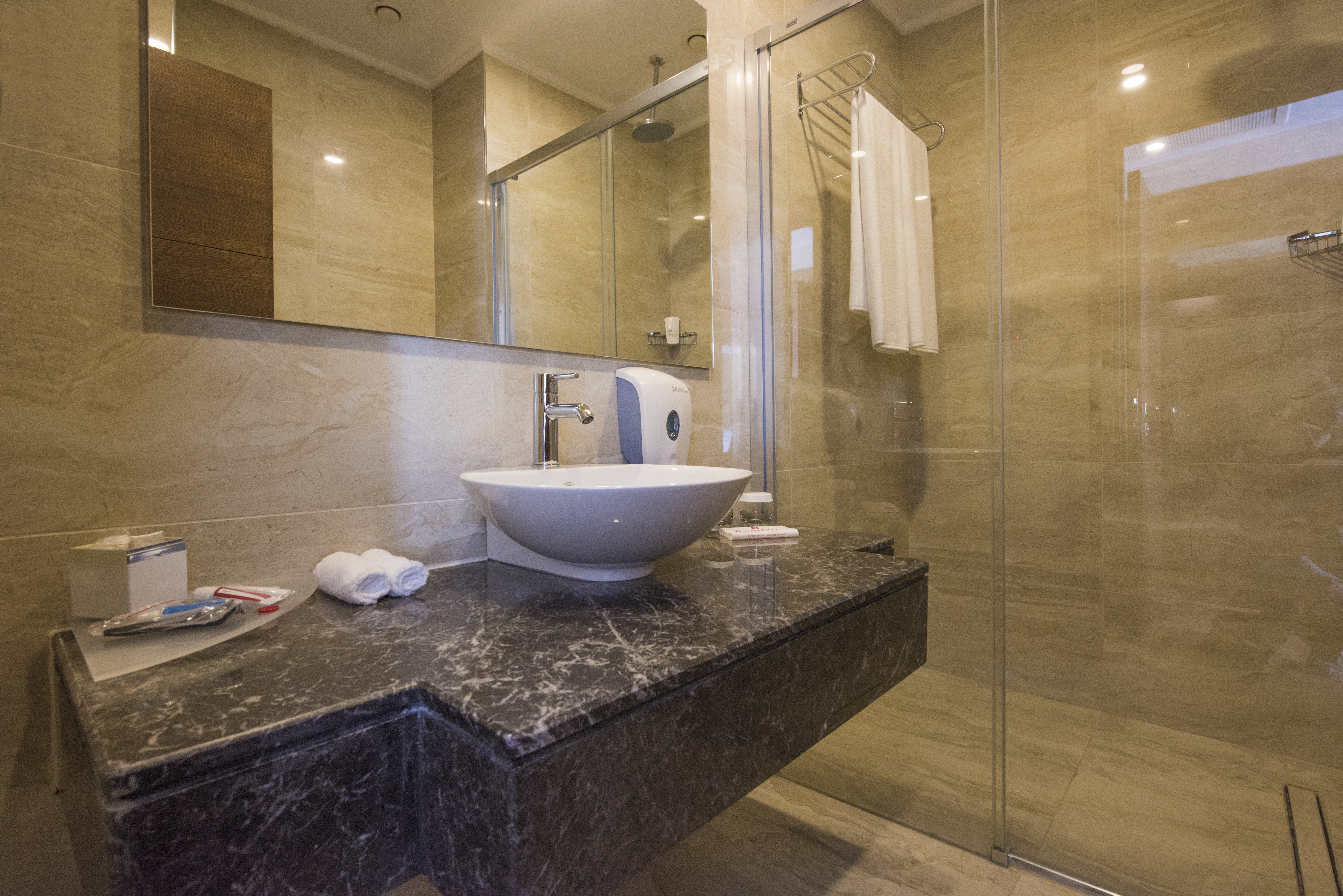 Guest room bath at the Ramada Plaza by Wyndham Antalya in Antalya, Other than US/Canada