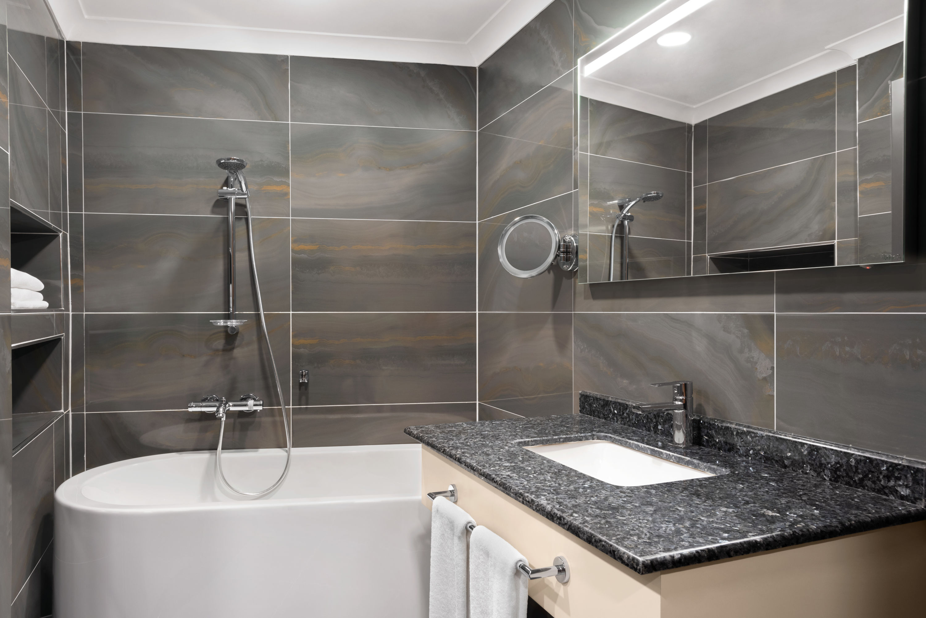 Guest room bath at the Ramada by Wyndham Sakarya Hendek in Hendek, Other than US/Canada