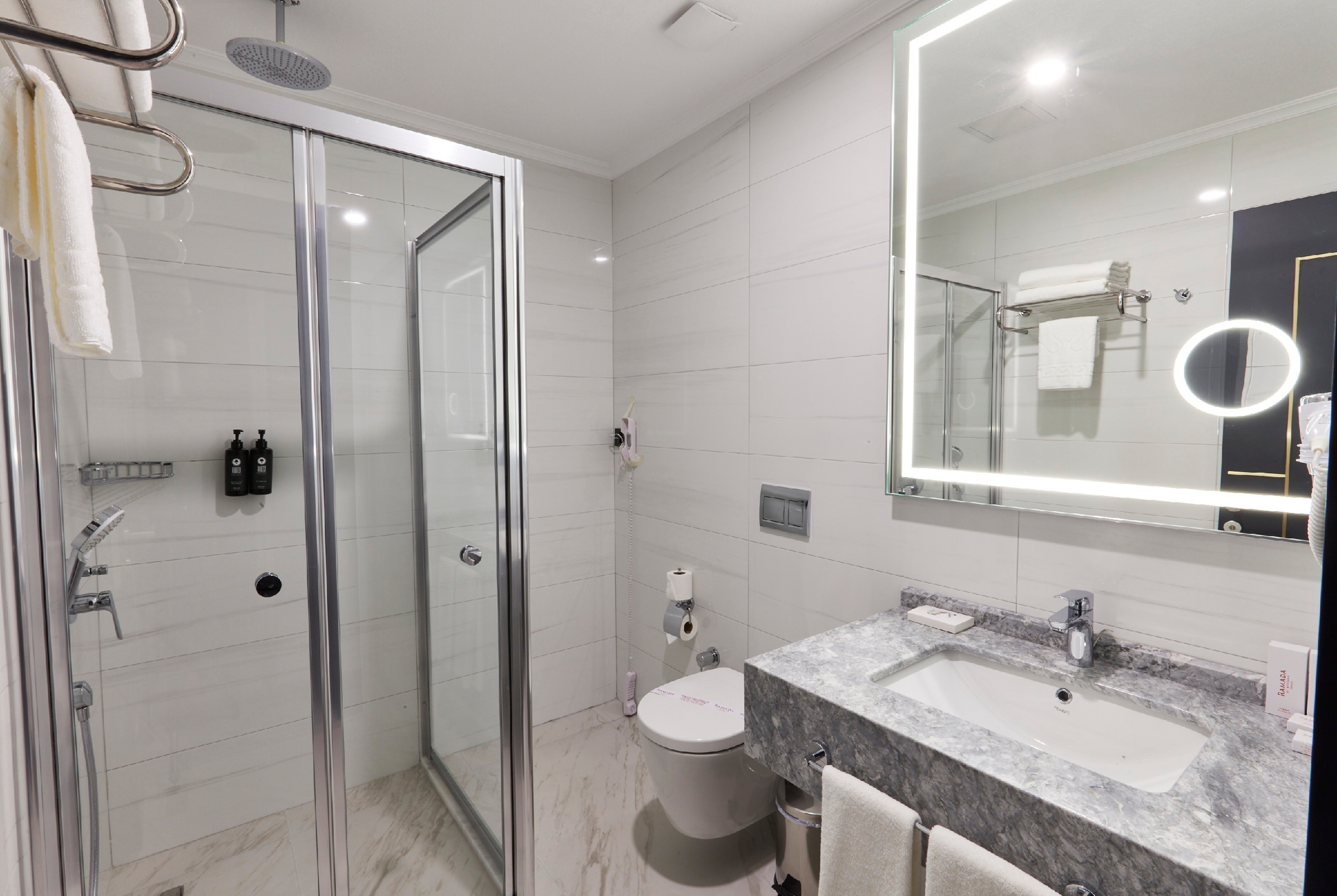 Guest room bath at the Ramada by Wyndham Istanbul Umraniye in Istanbul, Other than US/Canada