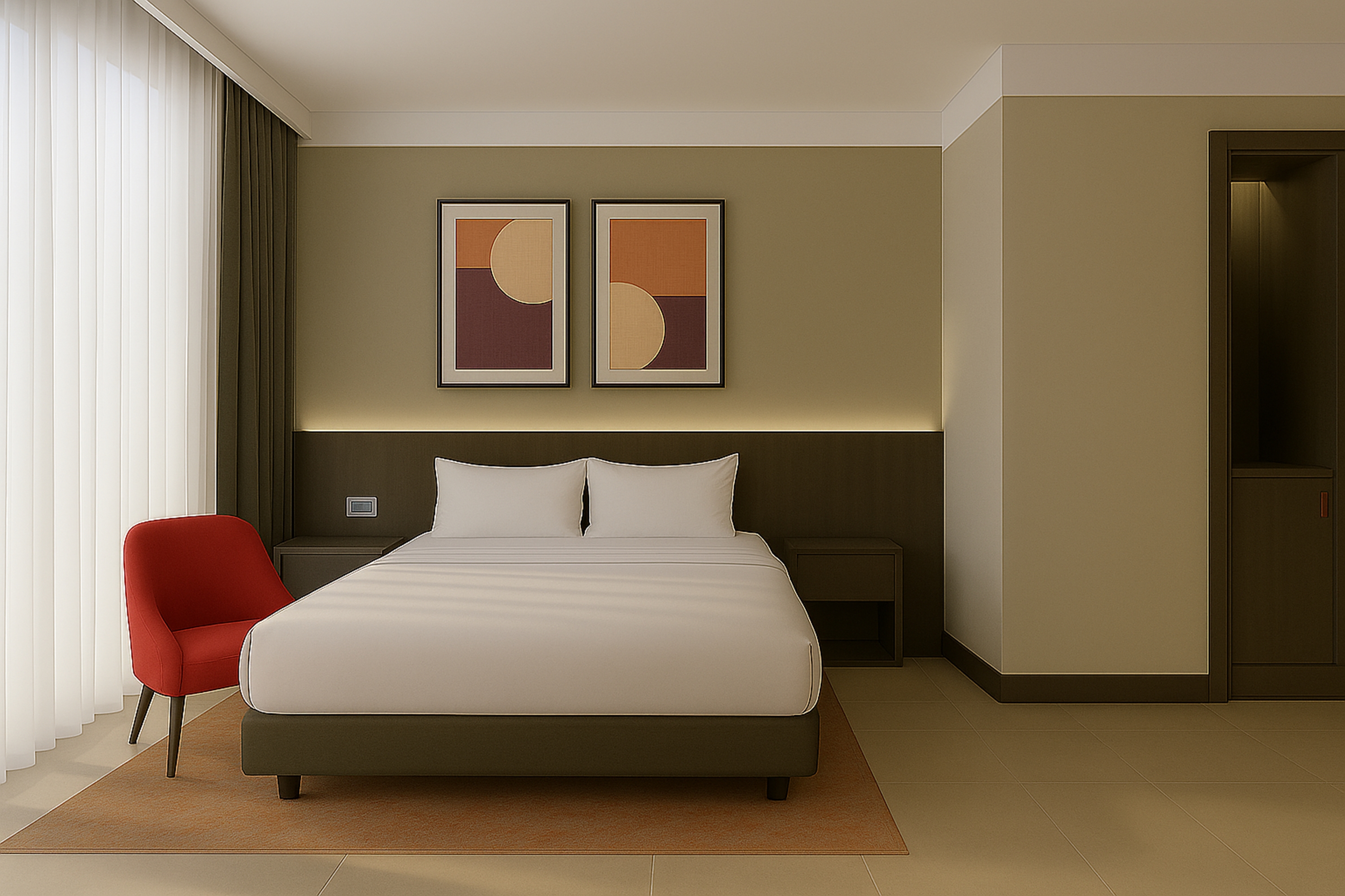 Guest room at the Ramada by Wyndham Arnavutkoy in Istanbul, Other than US/Canada