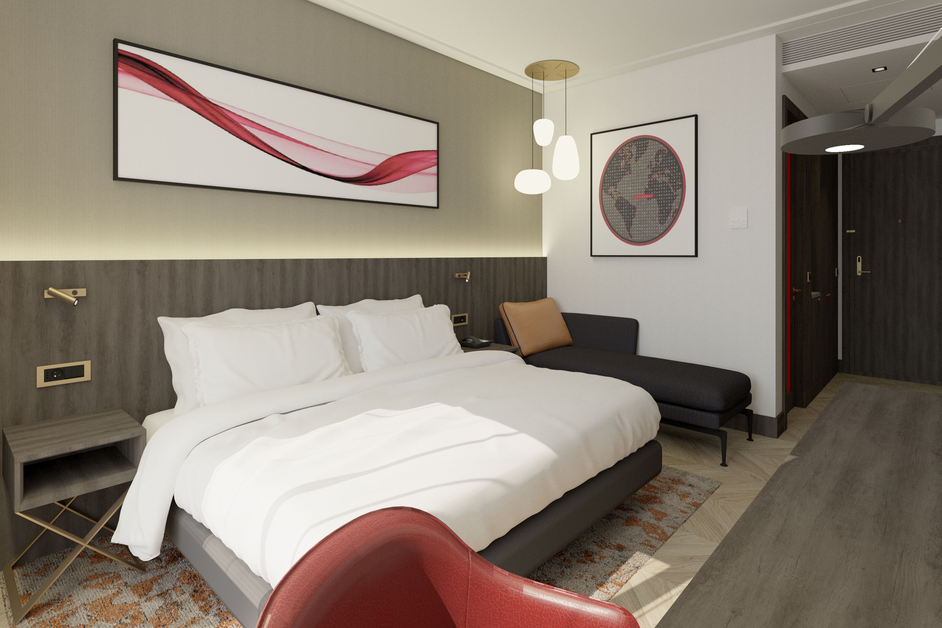 Guest room at the Ramada by Wyndham Arnavutkoy in Istanbul, Other than US/Canada