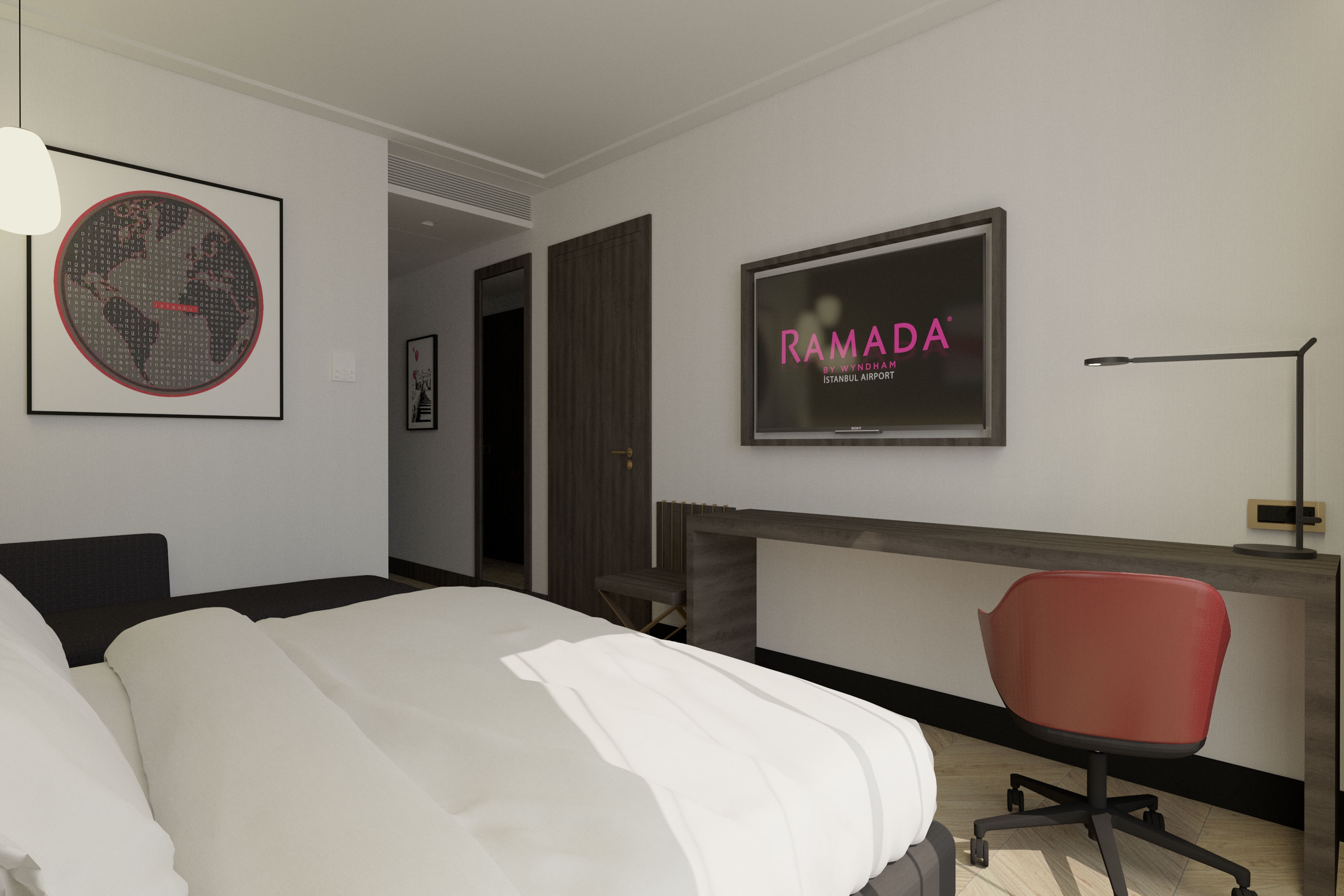 Guest room at the Ramada by Wyndham Arnavutkoy in Istanbul, Other than US/Canada