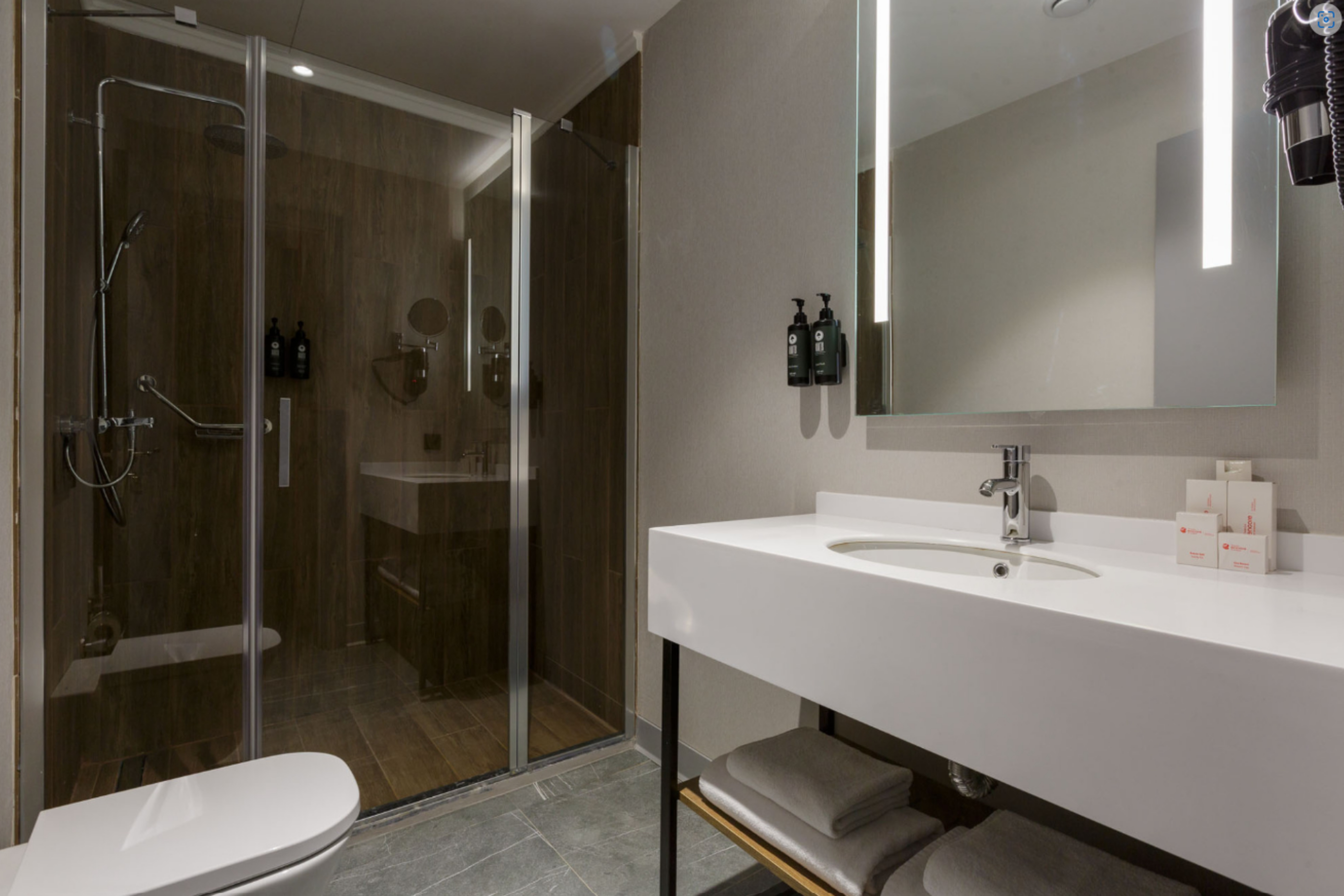 Guest room bath at the Ramada Encore by Wyndham Istanbul Arnavutkoy in Istanbul, Other than US/Canada