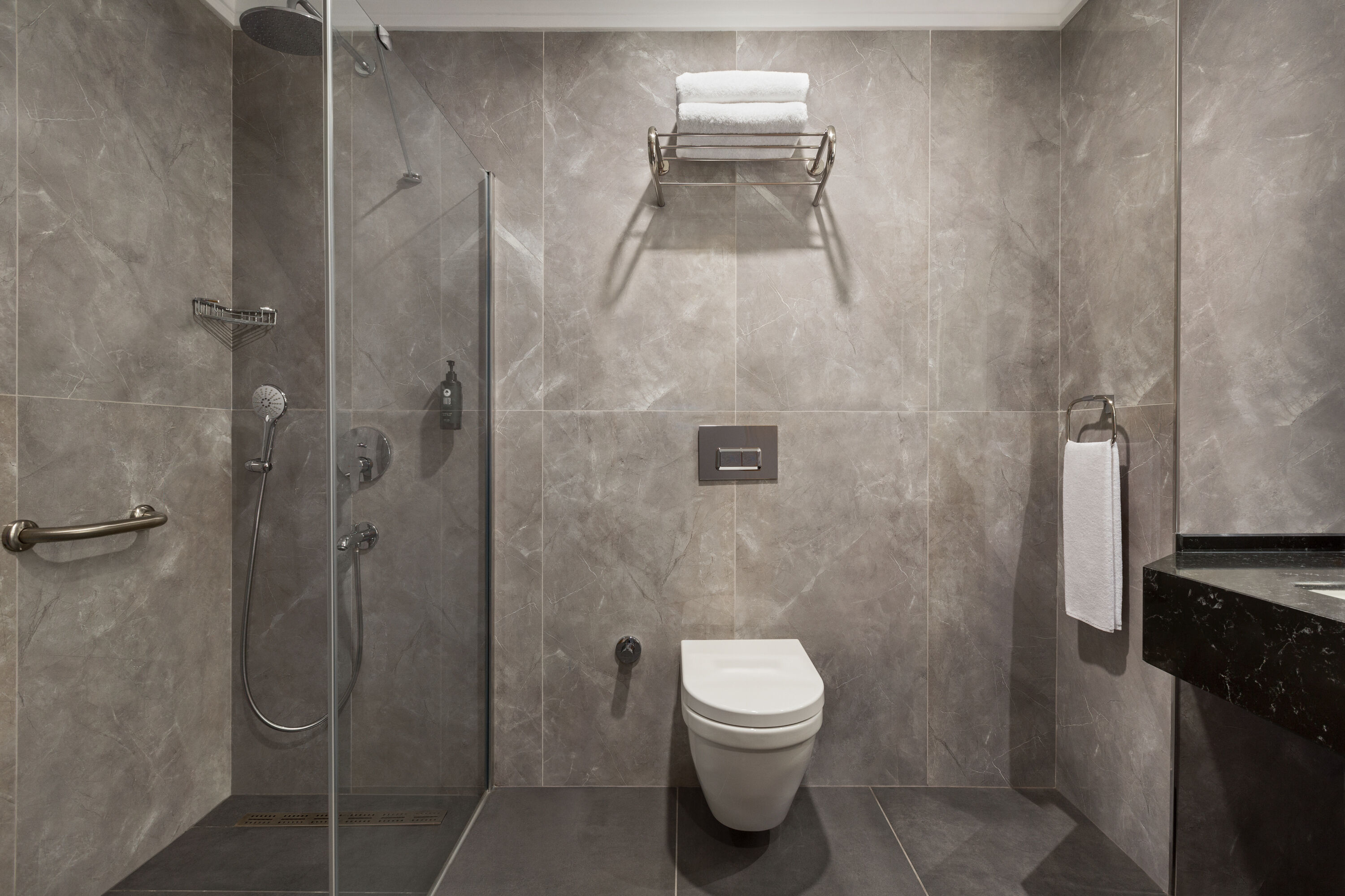 Guest room bath at the Ramada Encore by Wyndham Istanbul Sisli in Istanbul, Other than US/Canada