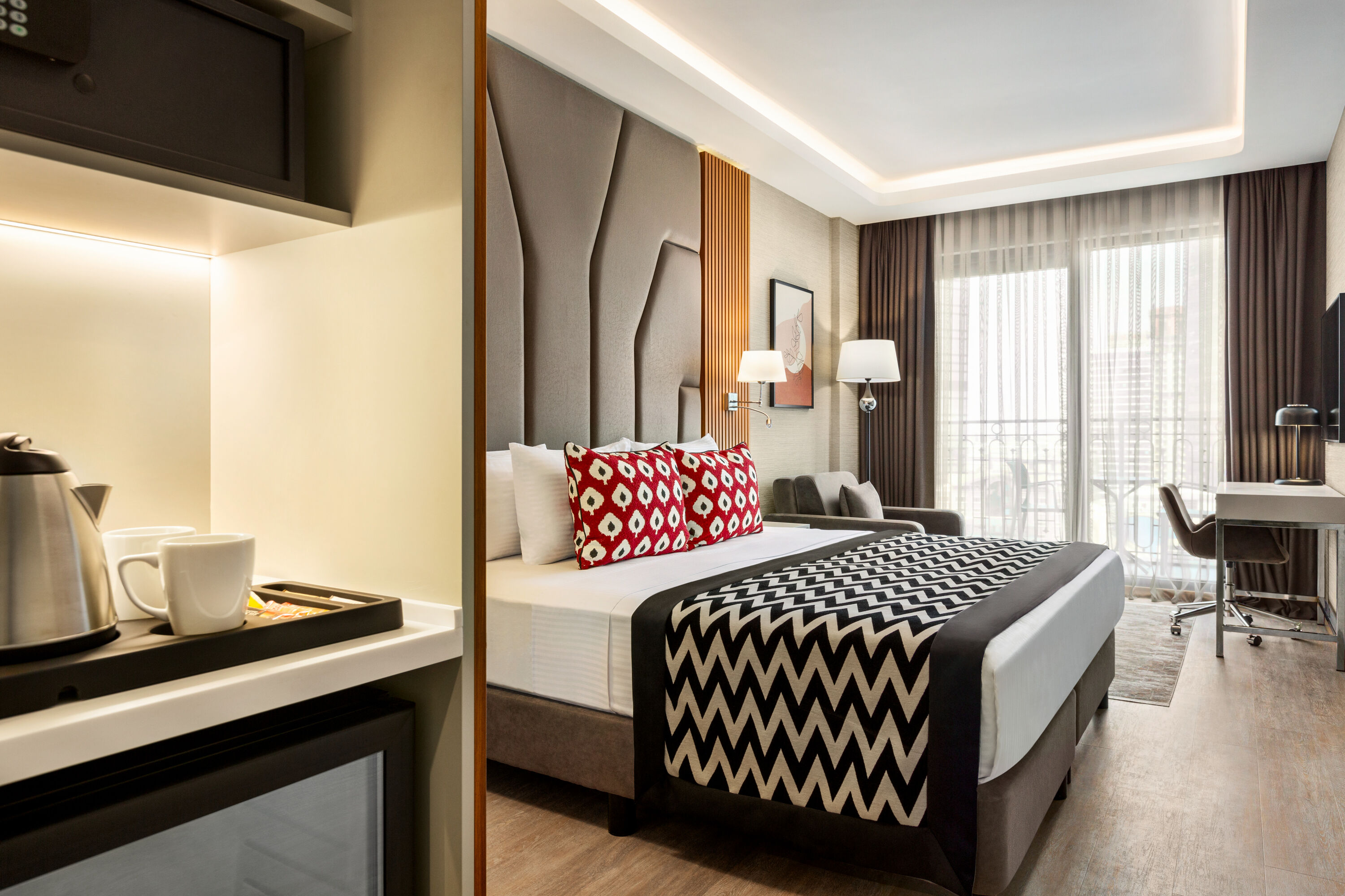 Guest room at the Ramada Encore by Wyndham Istanbul Sisli in Istanbul, Other than US/Canada