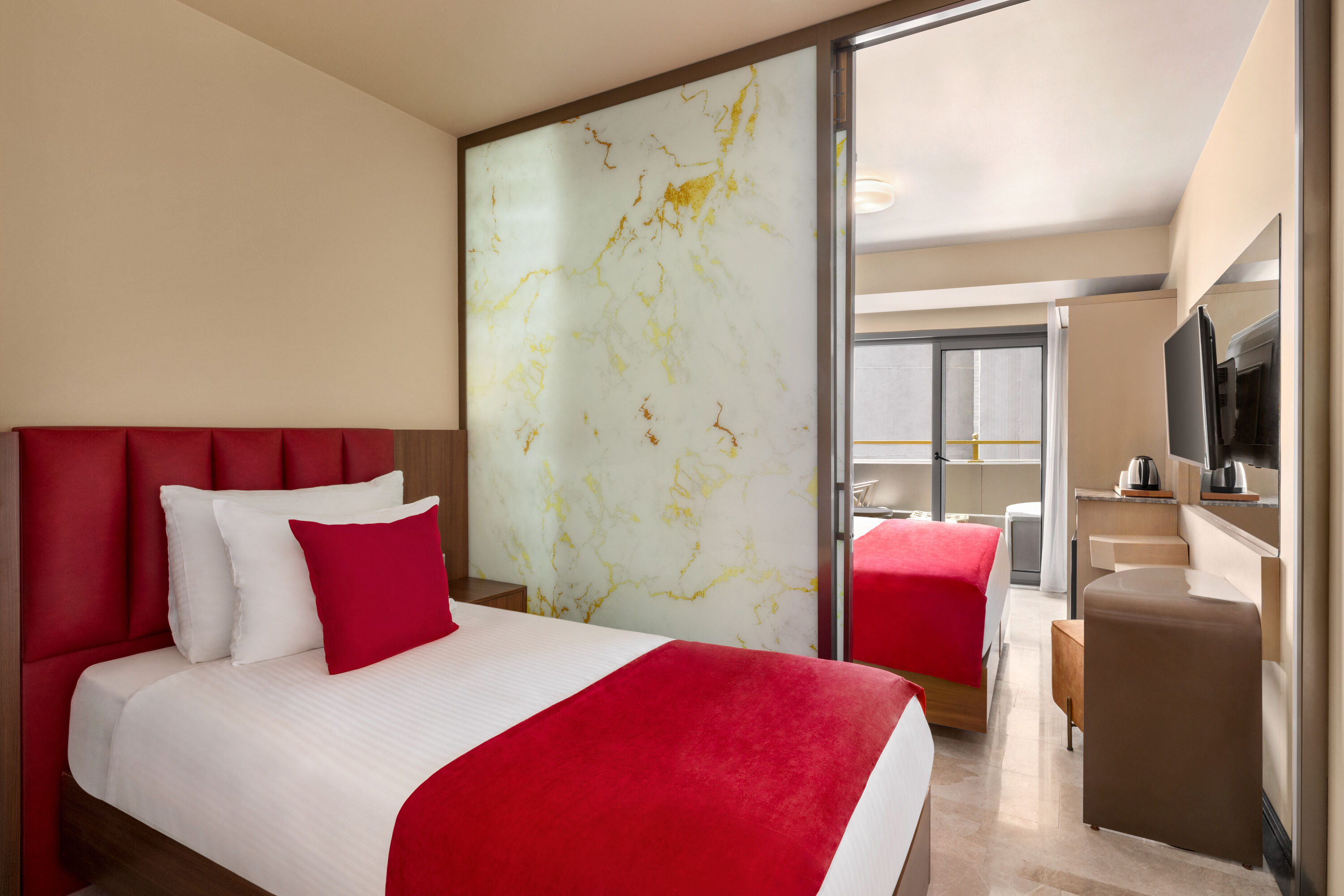 Guest room at the Ramada by Wyndham Istanbul Pera in Istanbul, Other than US/Canada