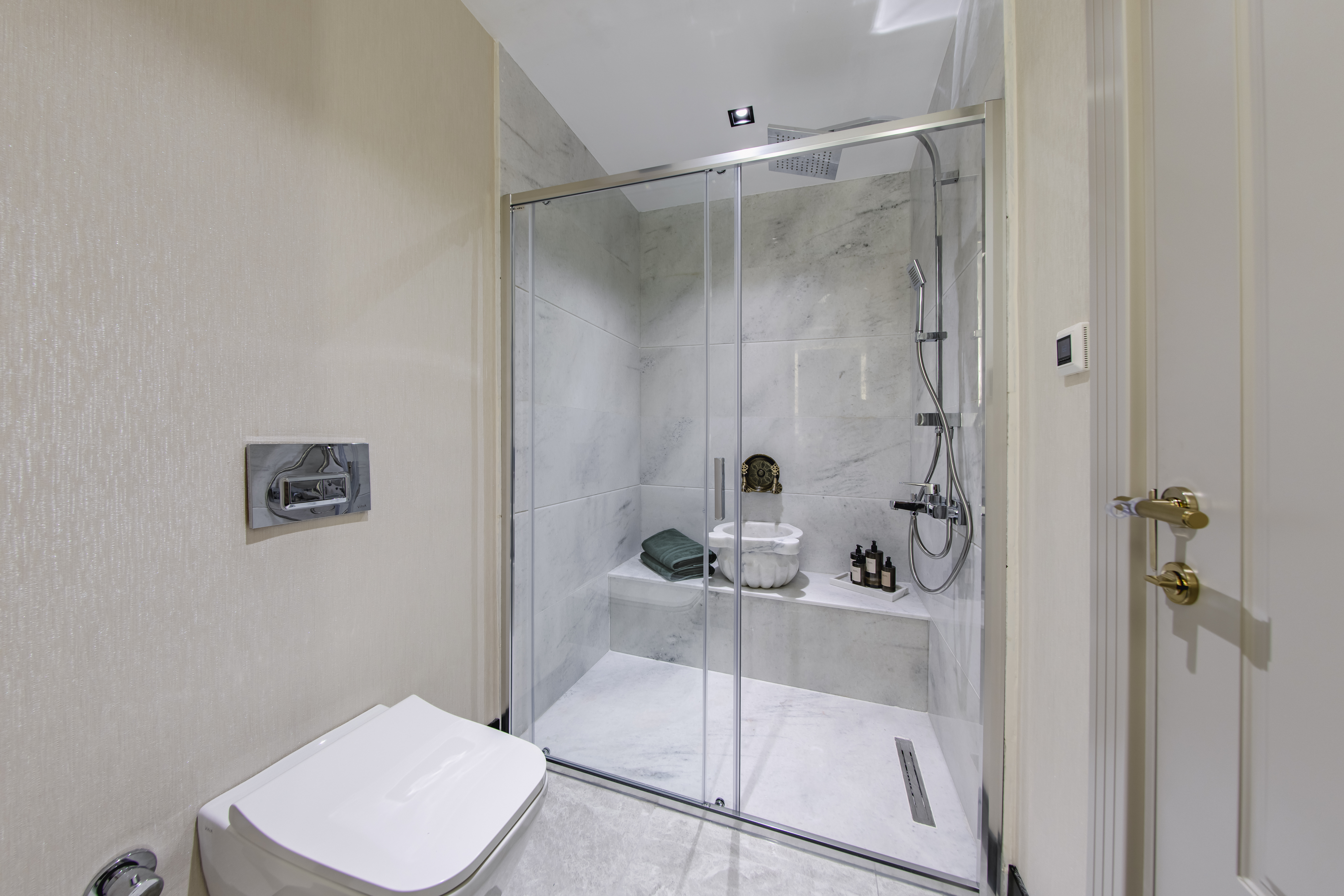 Guest room bath at the Ramada Residences by Wyndham Istanbul Haramidere in Istanbul, Other than US/Canada