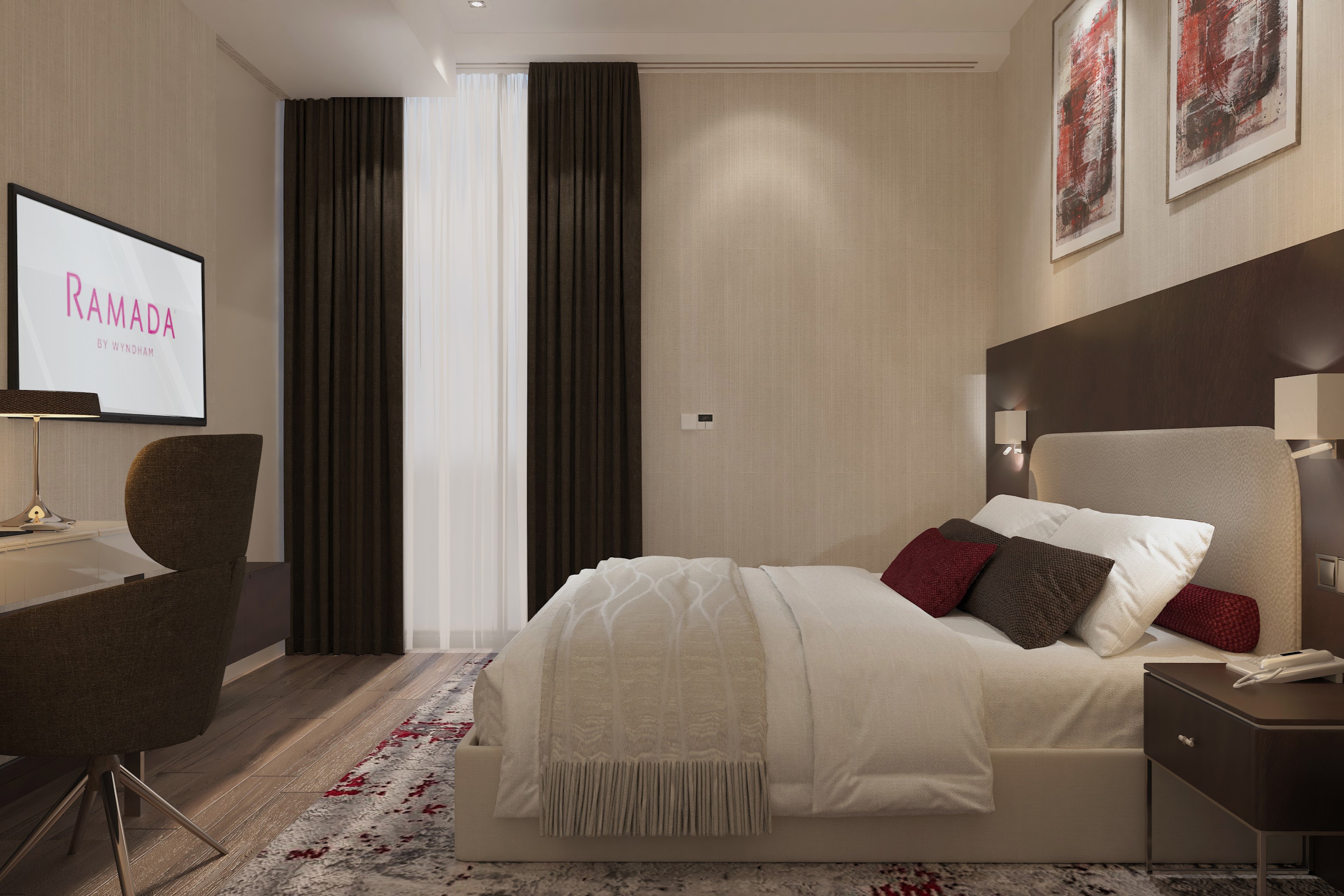 Guest room at the Ramada Residences by Wyndham Istanbul Haramidere in Istanbul, Other than US/Canada