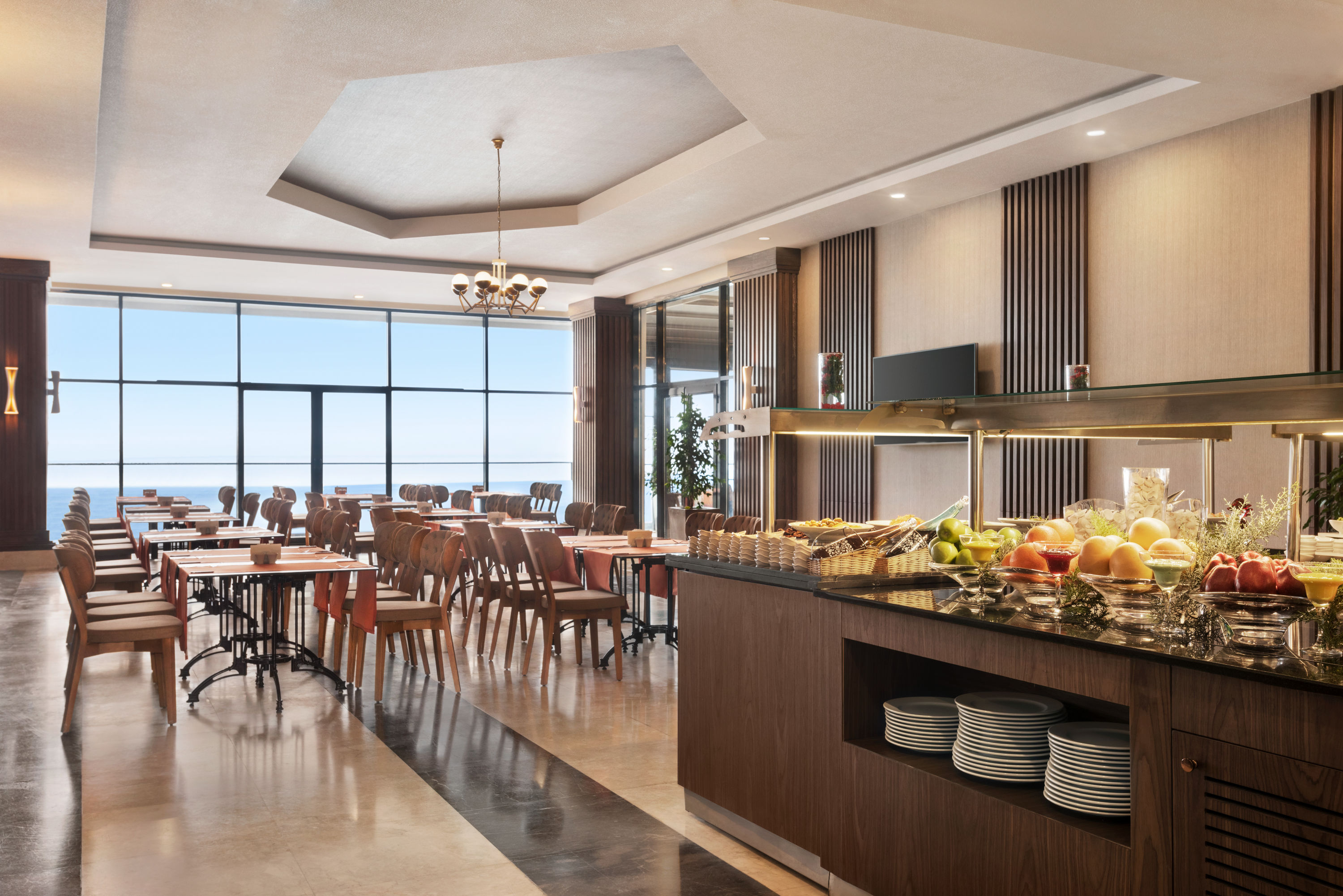 Ramada Resort by Wyndham Unye restaurant breakfast area with seating in Ordu, Other than US/Canada