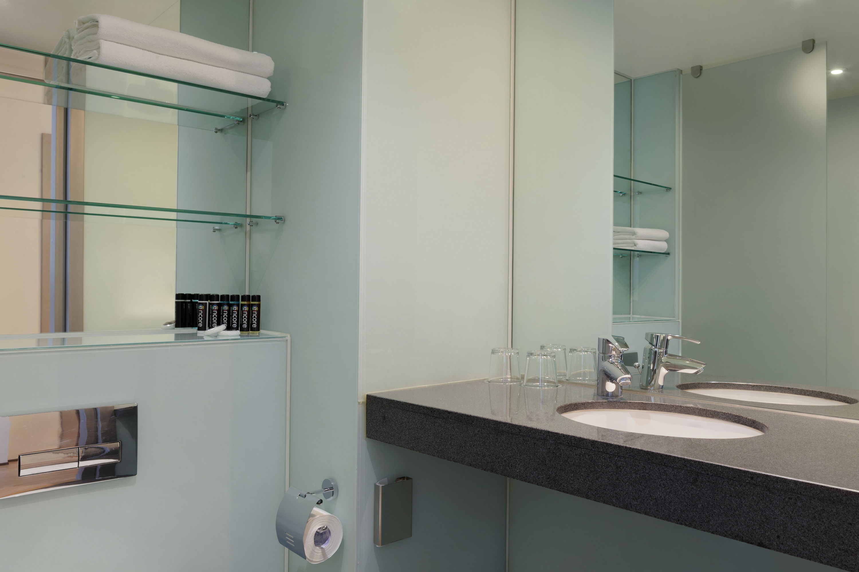 Guest room bath at the Ramada Encore by Wyndham Kyiv in Kiev, Other than US/Canada