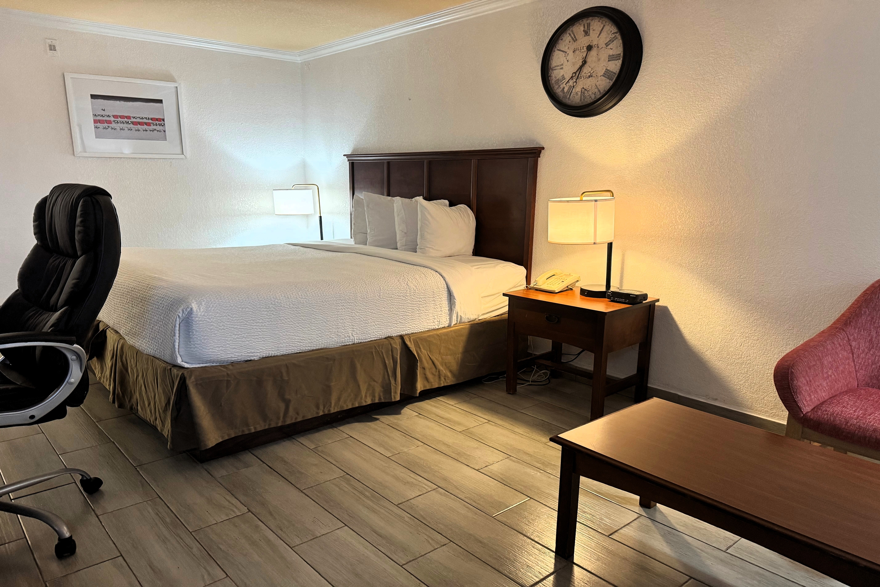 Guest room at the Ramada by Wyndham Birmingham Airport in Birmingham, Alabama