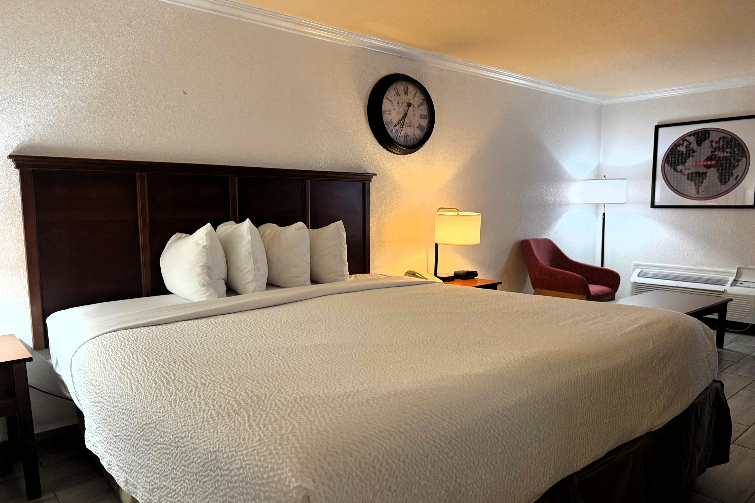 Guest room at the Ramada by Wyndham Birmingham Airport in Birmingham, Alabama