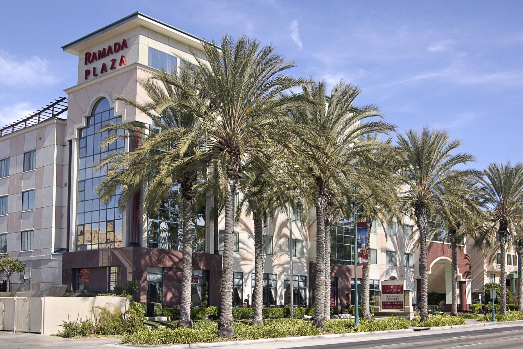 Exterior of Ramada Plaza Anaheim hotel in Anaheim, California Exterior of Ramada Plaza Anaheim hotel in Anaheim, California