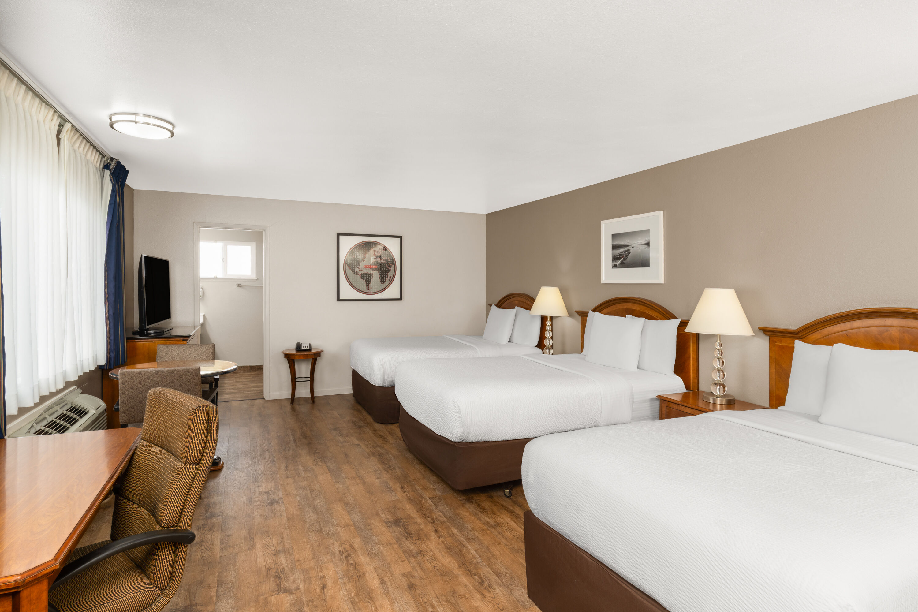 Guest room at the Ramada Bayside Inn & Suites Eureka in Eureka, California