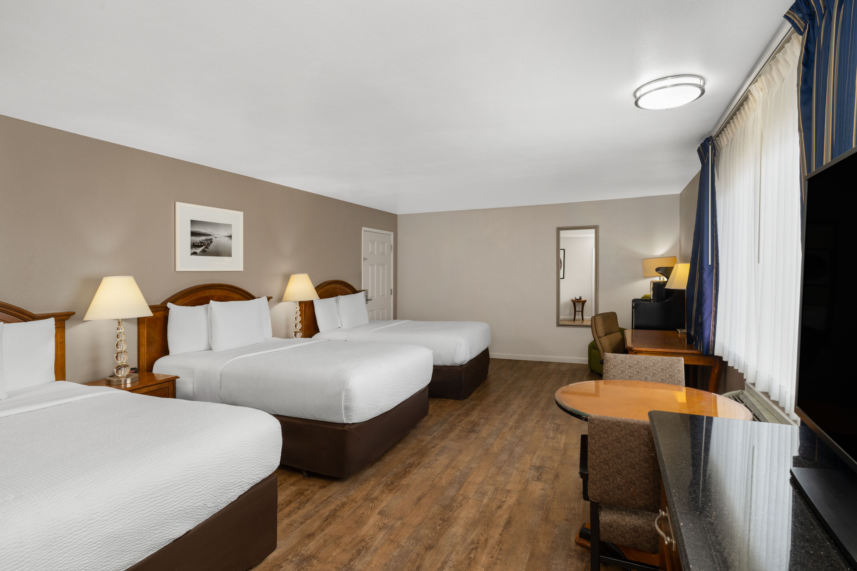 Guest room at the Ramada Bayside Inn & Suites Eureka in Eureka, California