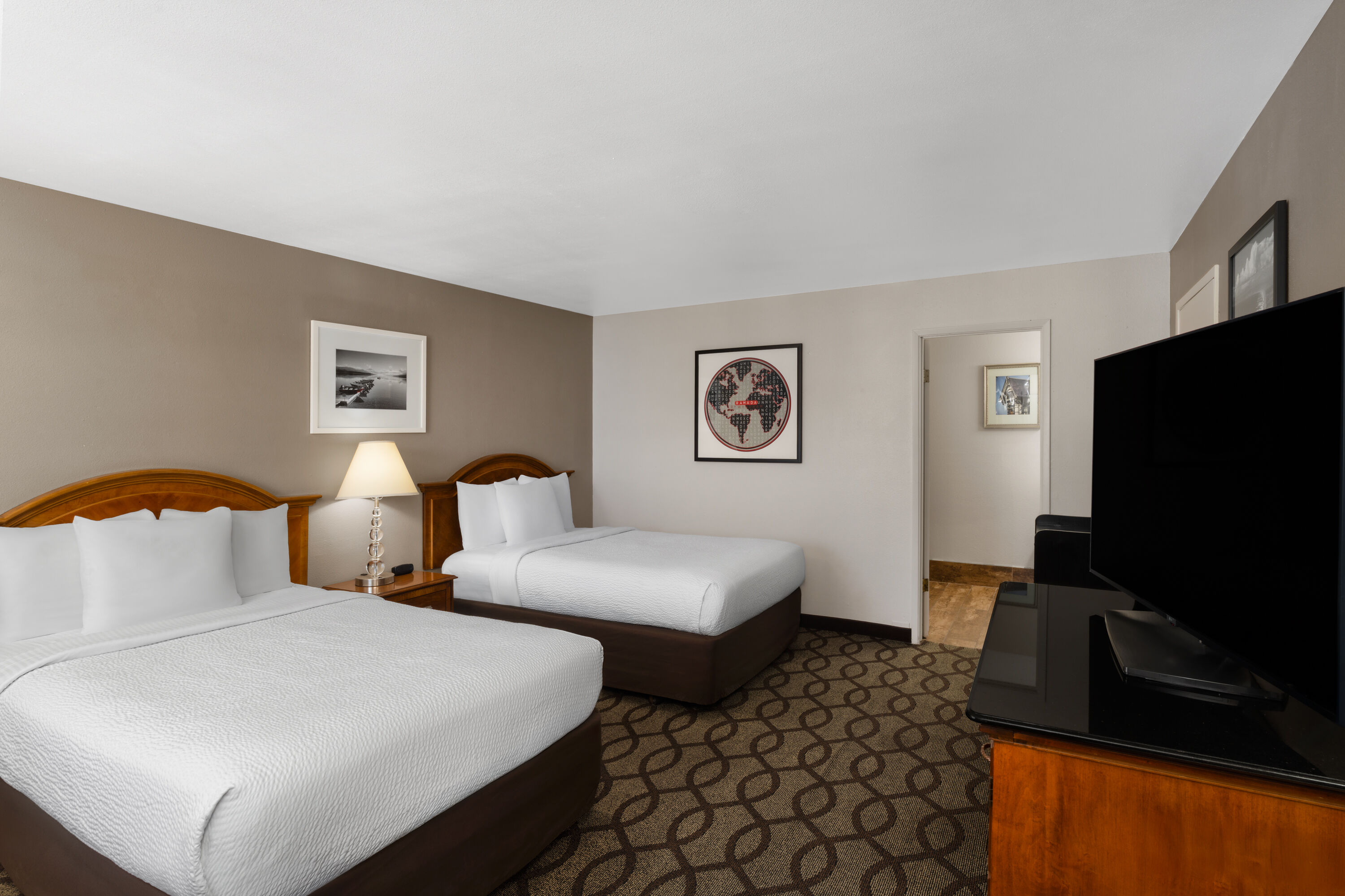 Guest room at the Ramada Bayside Inn & Suites Eureka in Eureka, California