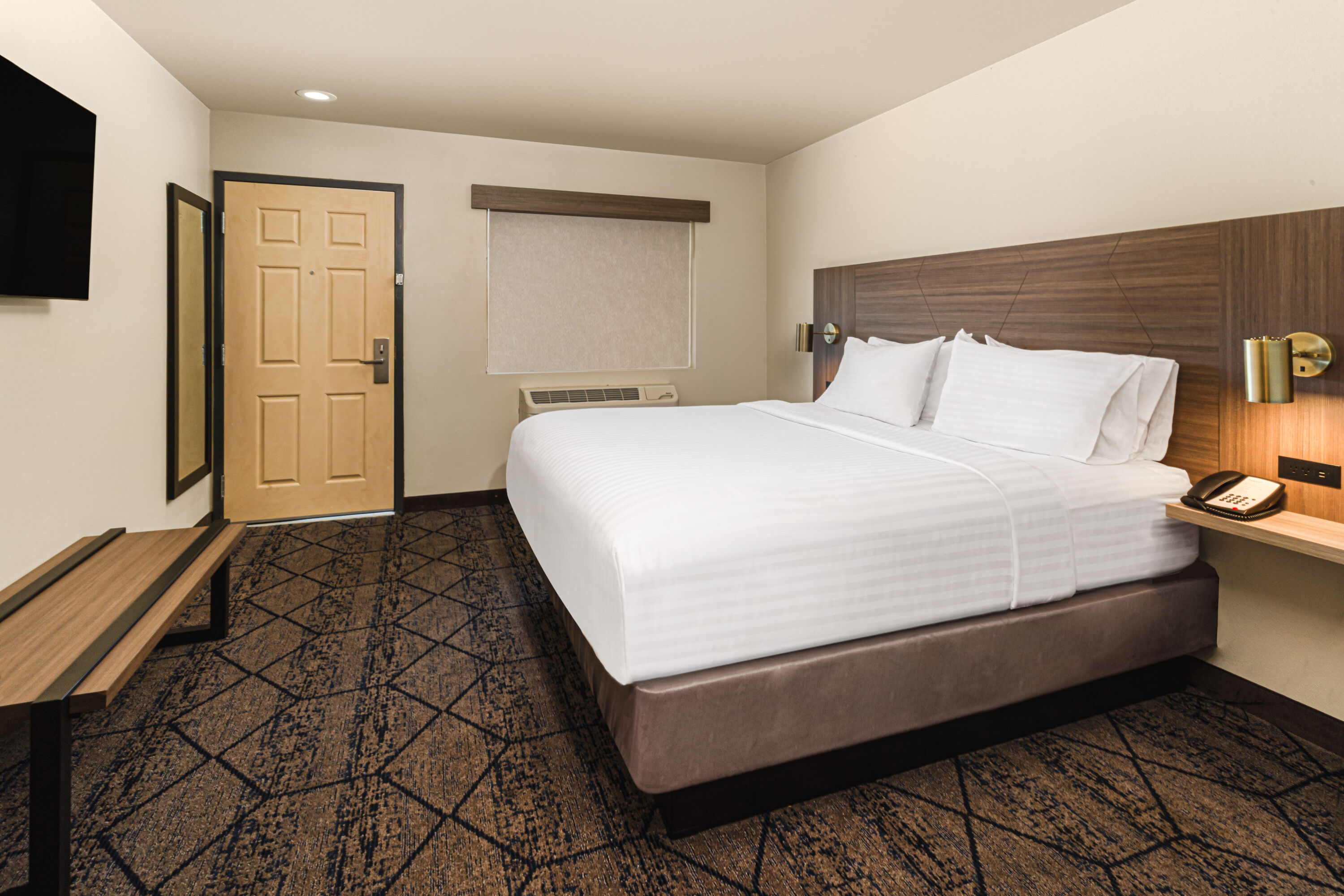 Guest room at the Ramada by Wyndham Modesto Yosemite Area in Modesto, California