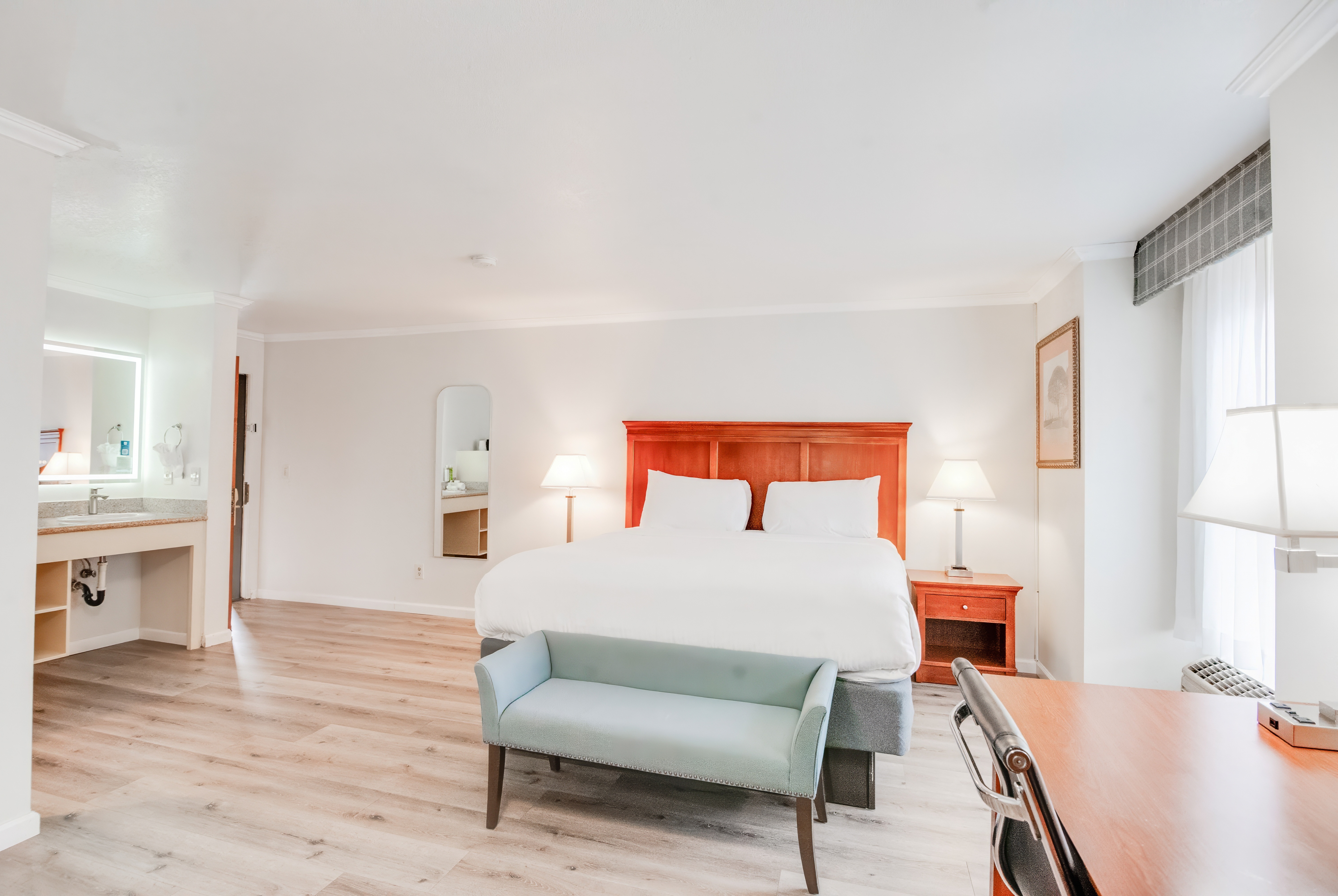 Guest room at the Ramada by Wyndham Mountain View in Mountain View, California