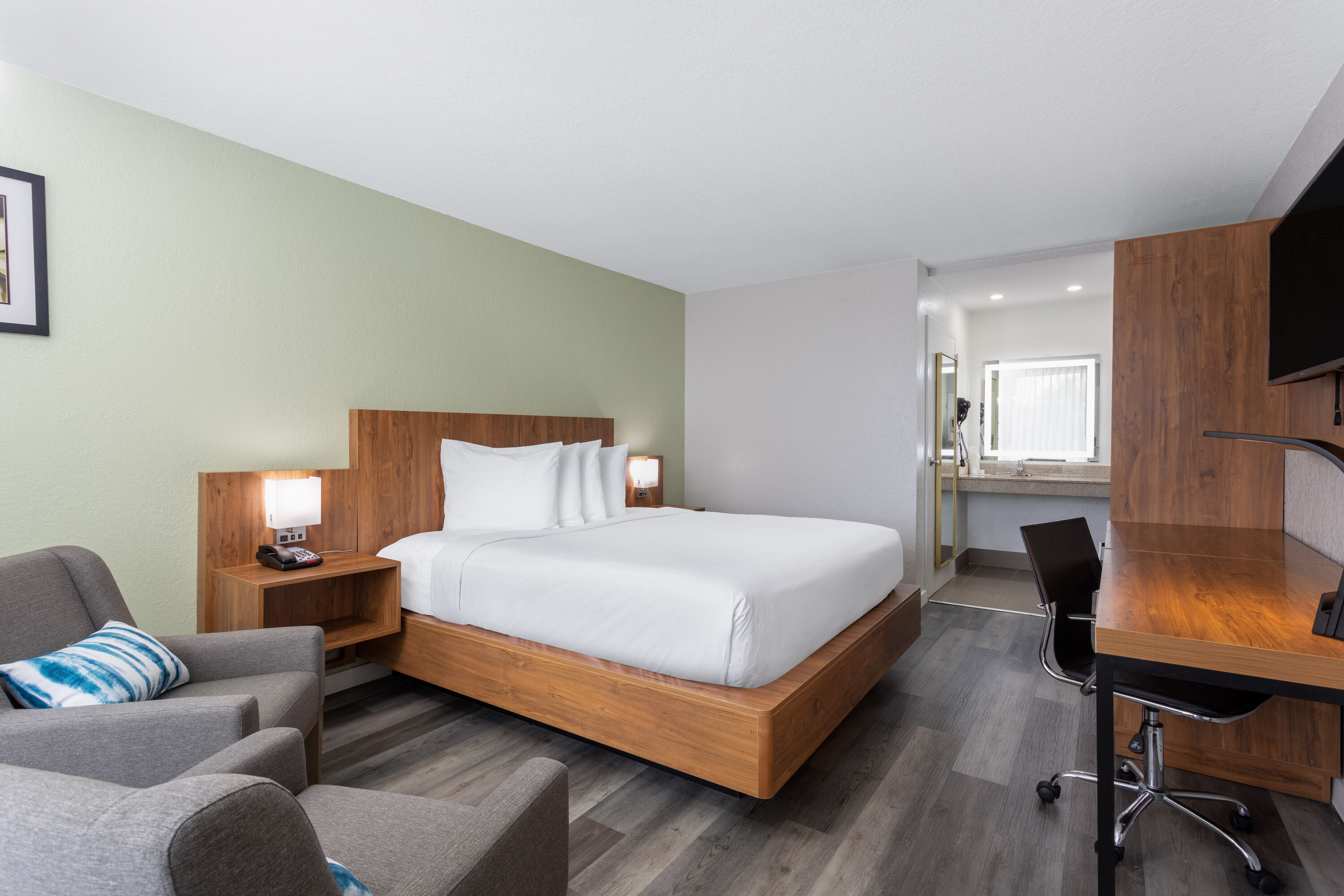 Guest room at the Ramada by Wyndham Altamonte Springs Near I-4 in Altamonte Springs, Florida