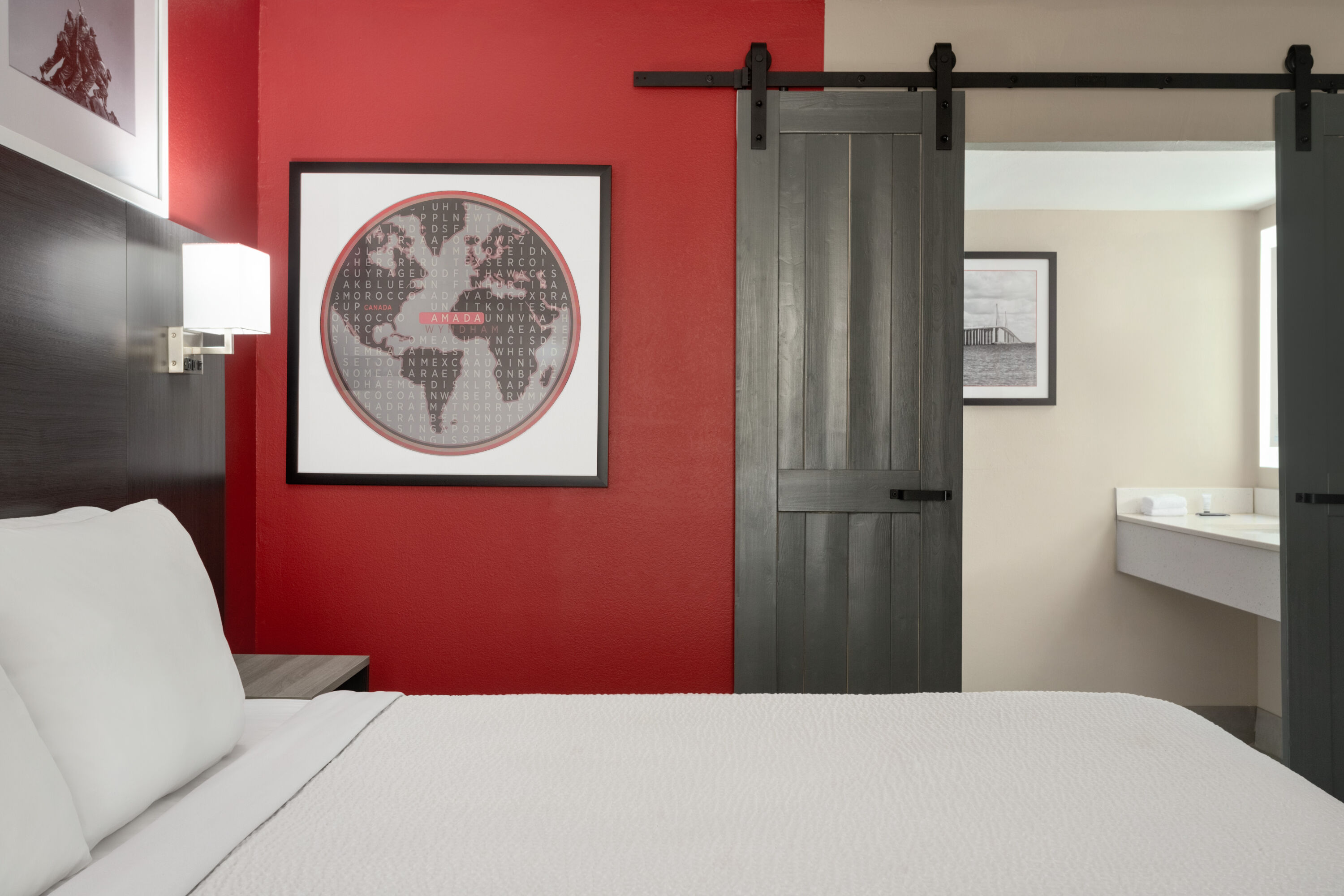 Guest room at the Ramada by Wyndham Cocoa in Cocoa, Florida
