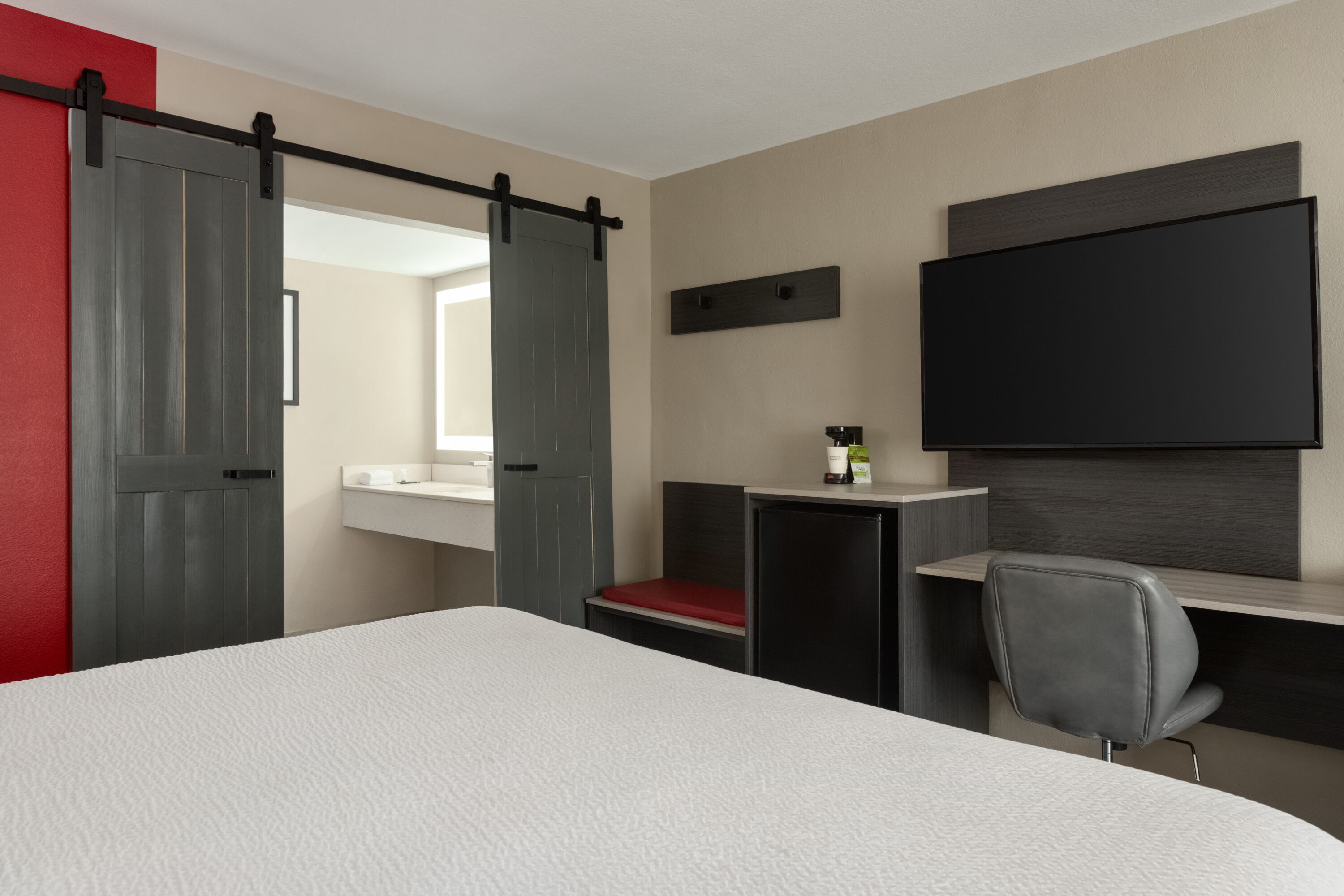 Guest room at the Ramada by Wyndham Cocoa in Cocoa, Florida