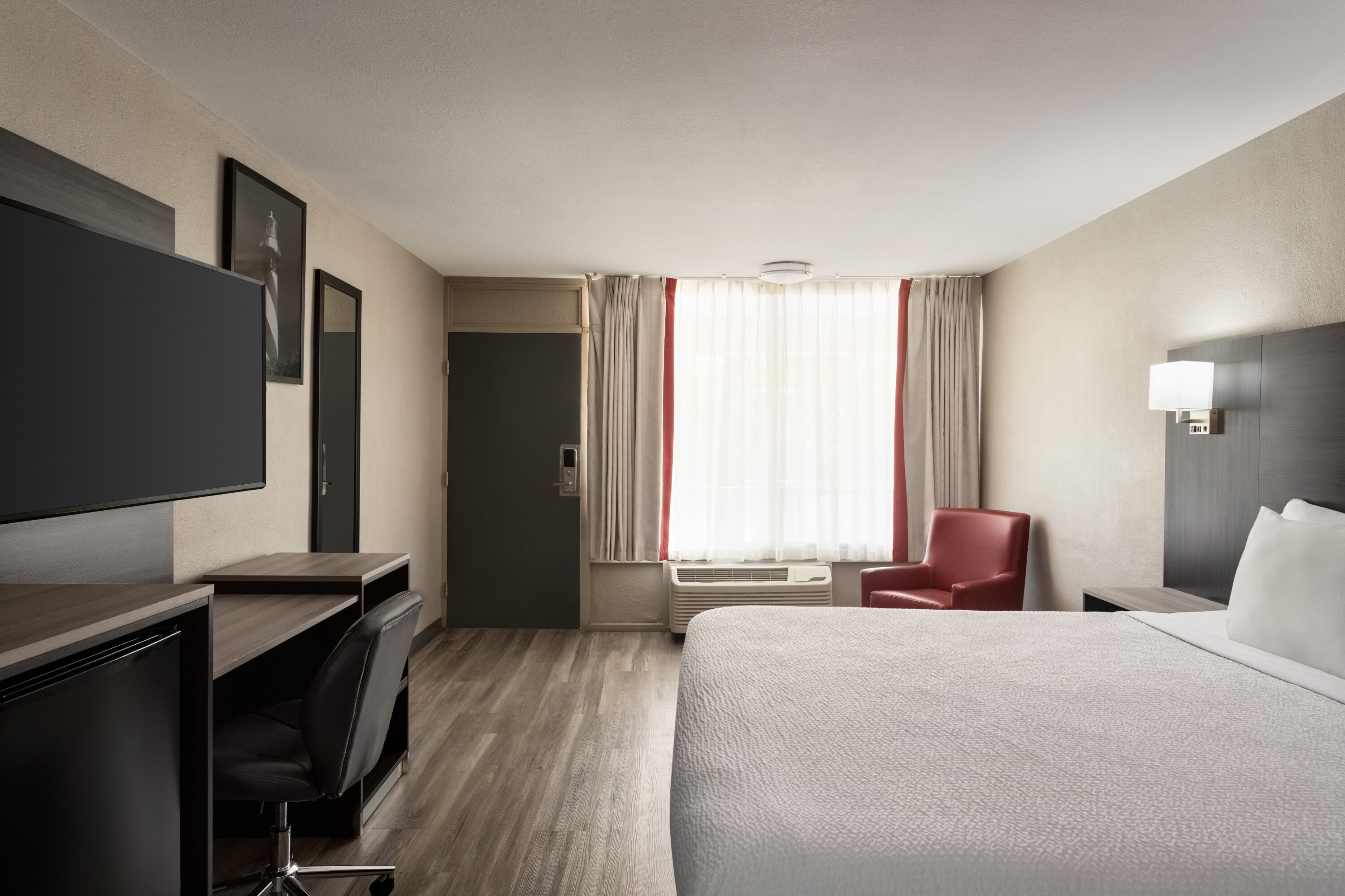 Guest room at the Ramada by Wyndham Cocoa in Cocoa, Florida