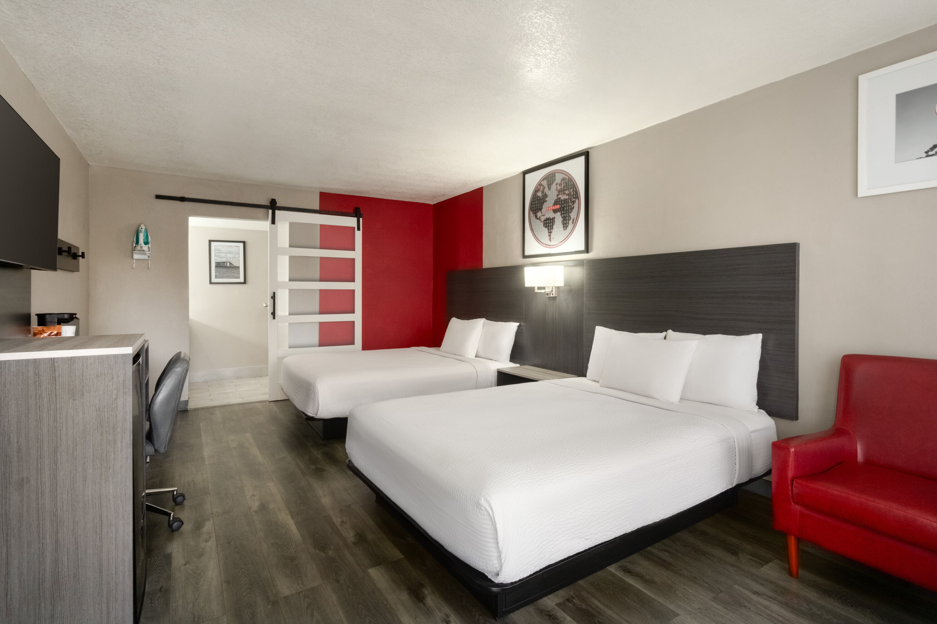Guest room at the Ramada by Wyndham Cocoa in Cocoa, Florida