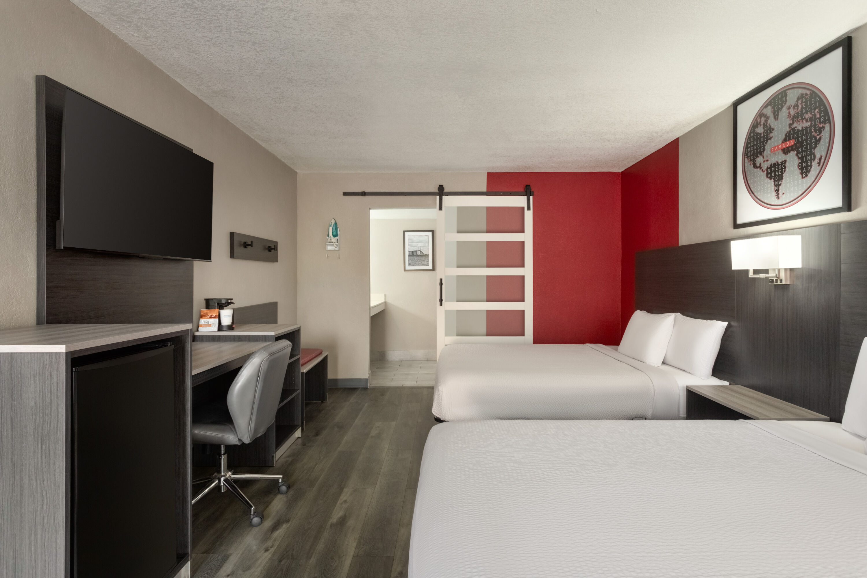 Guest room at the Ramada by Wyndham Cocoa in Cocoa, Florida
