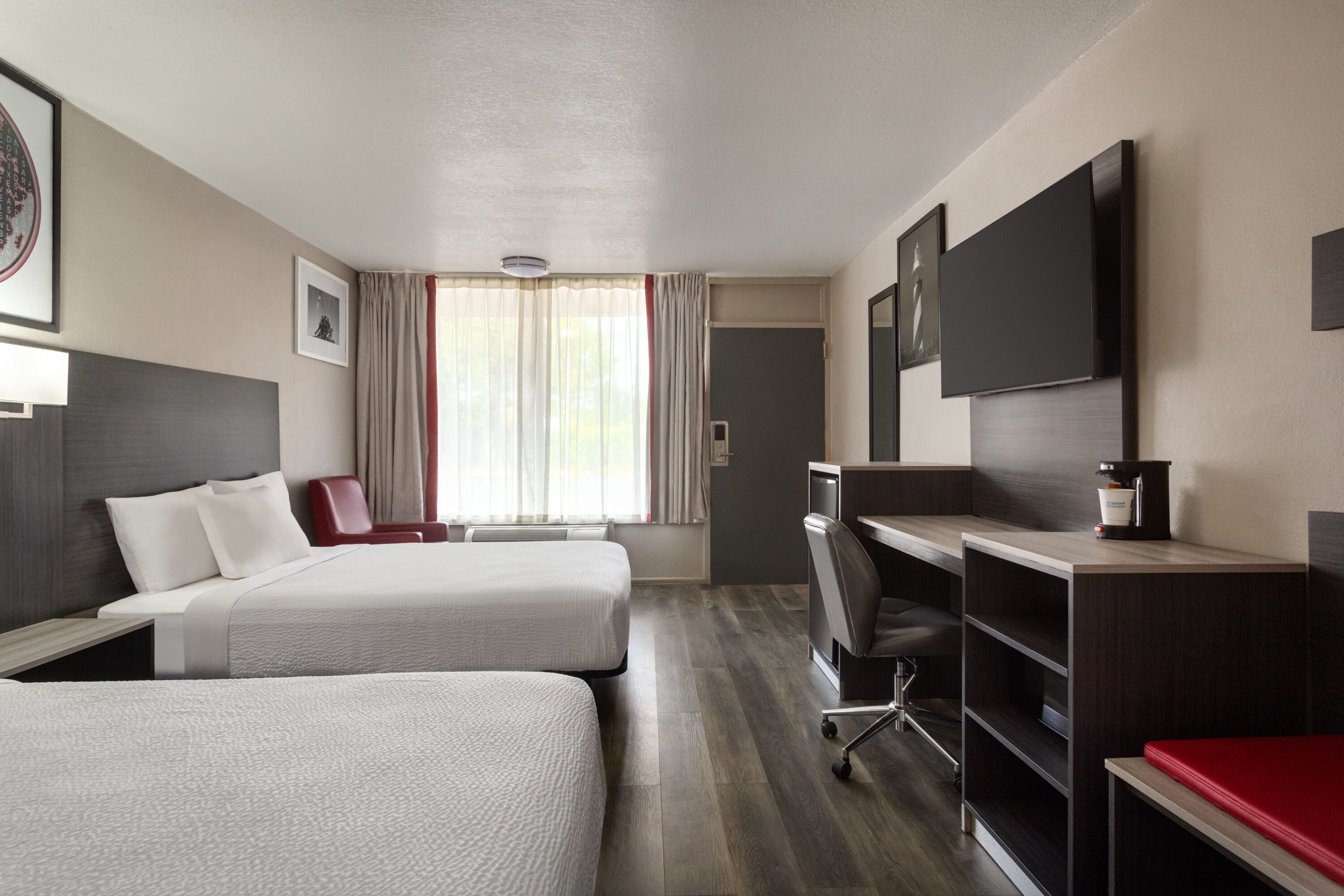 Guest room at the Ramada by Wyndham Cocoa in Cocoa, Florida