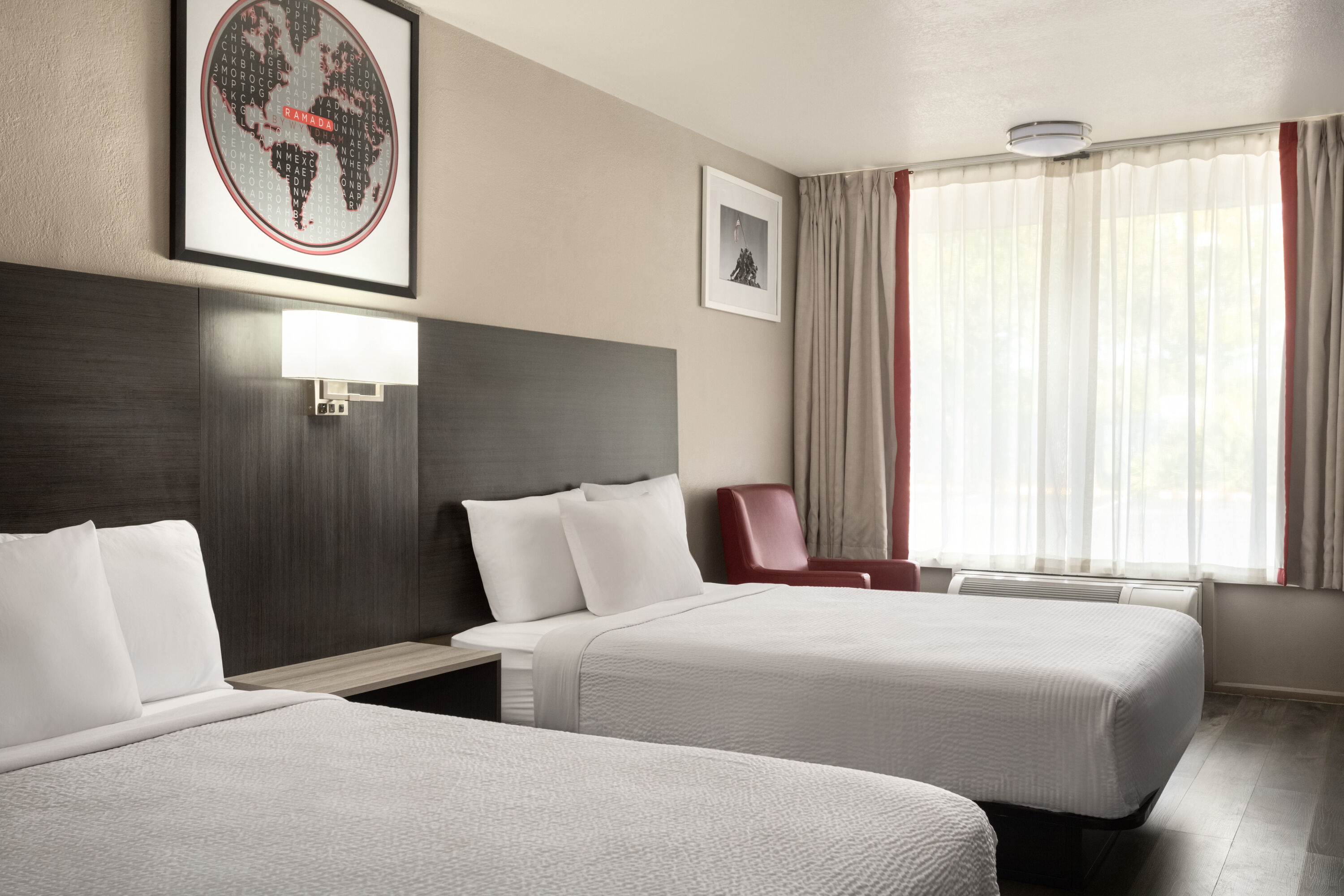 Guest room at the Ramada by Wyndham Cocoa in Cocoa, Florida