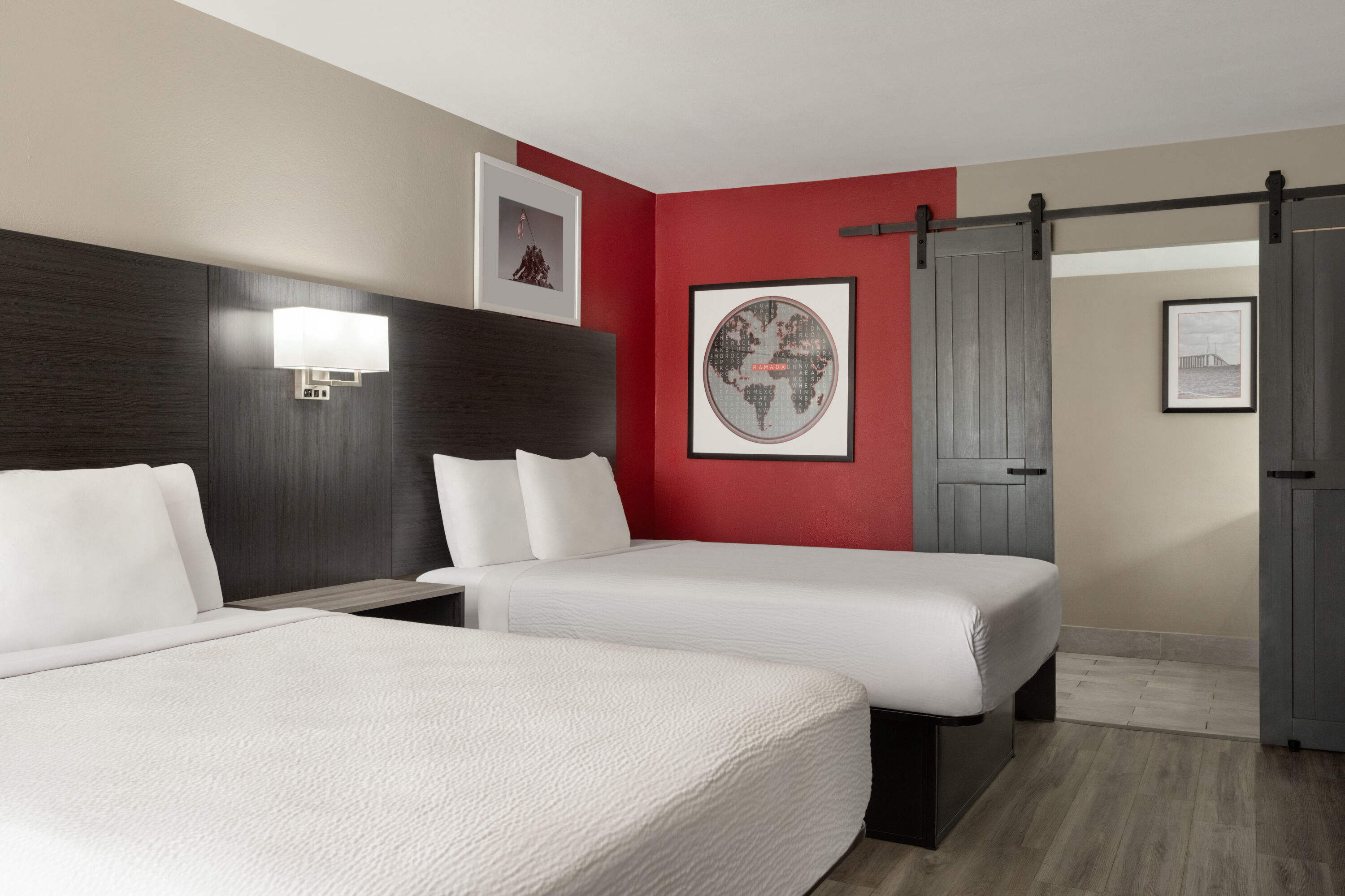 Guest room at the Ramada by Wyndham Cocoa in Cocoa, Florida