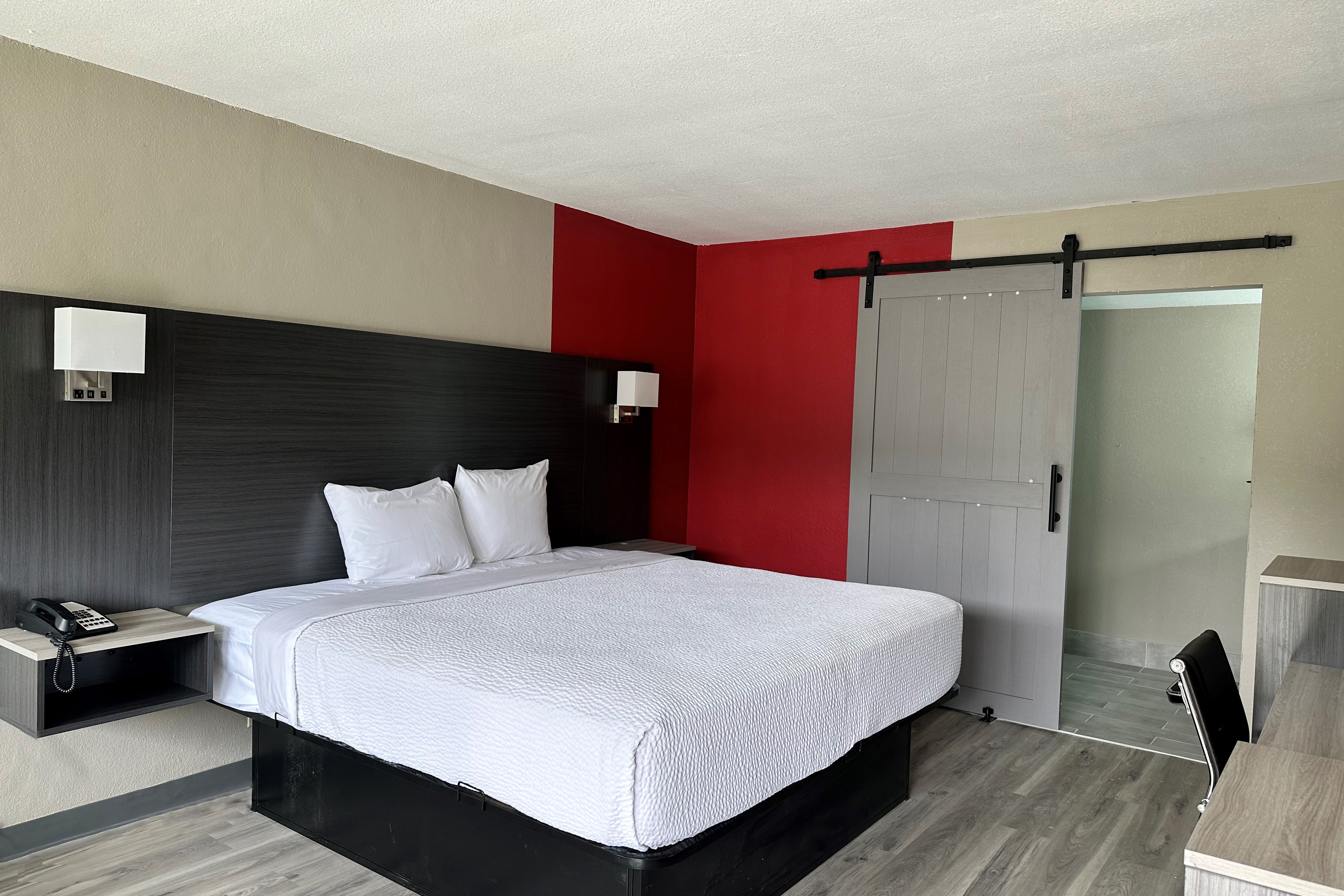 Guest room at the Ramada by Wyndham Cocoa in Cocoa, Florida