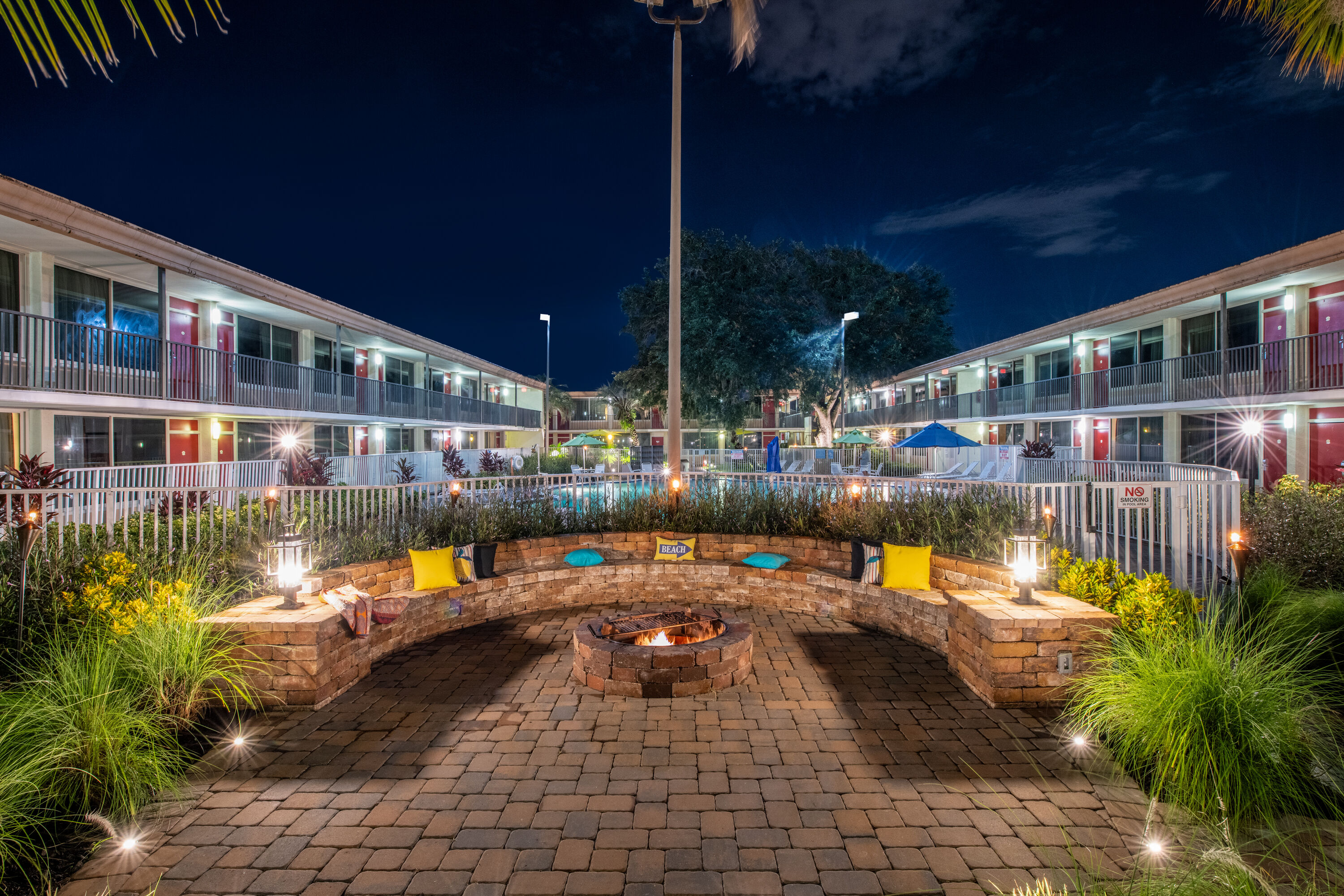 Firepit at Ramada by Wyndham Kissimmee Gateway in Kissimmee, Florida