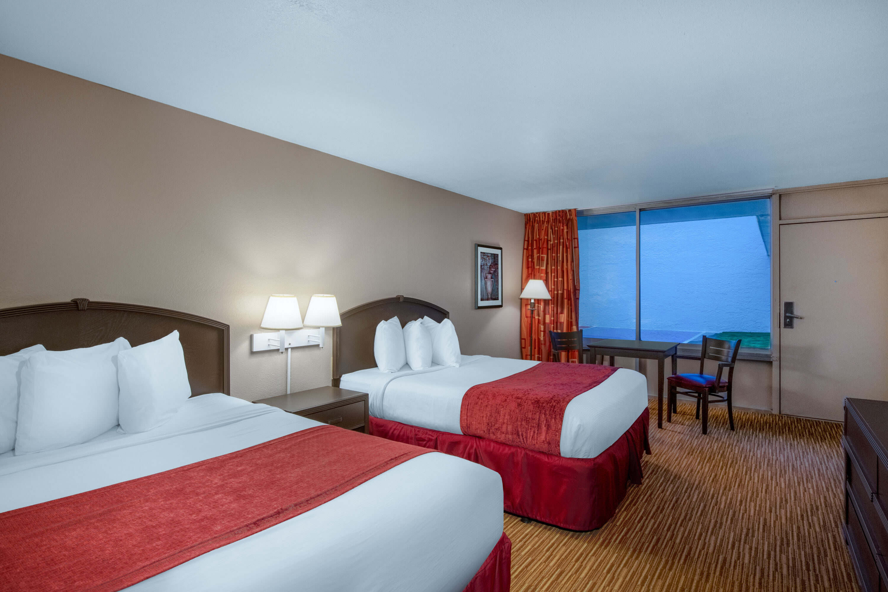 Guest room at the Ramada by Wyndham Kissimmee Gateway in Kissimmee, Florida