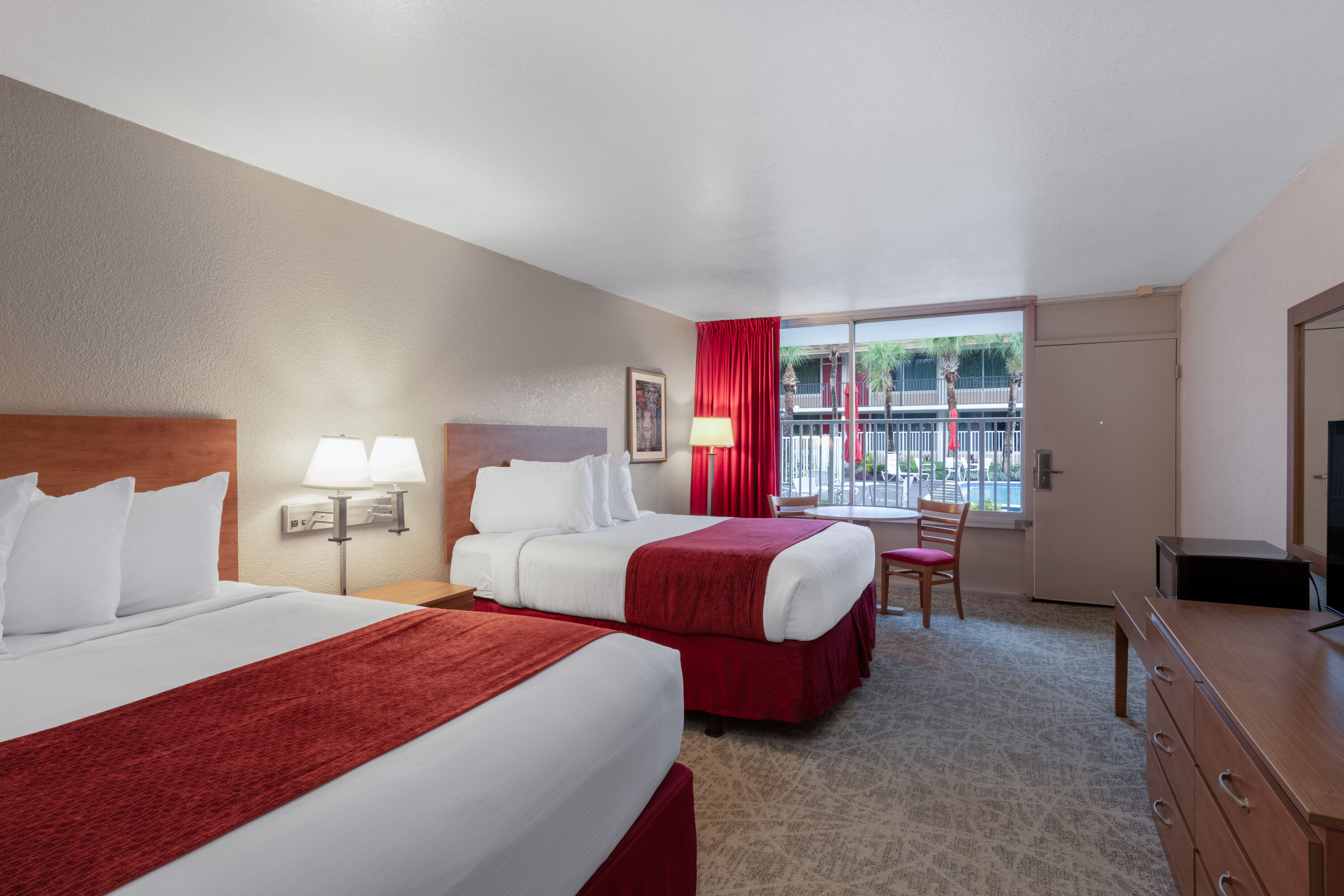 Guest room at the Ramada by Wyndham Kissimmee Gateway in Kissimmee, Florida