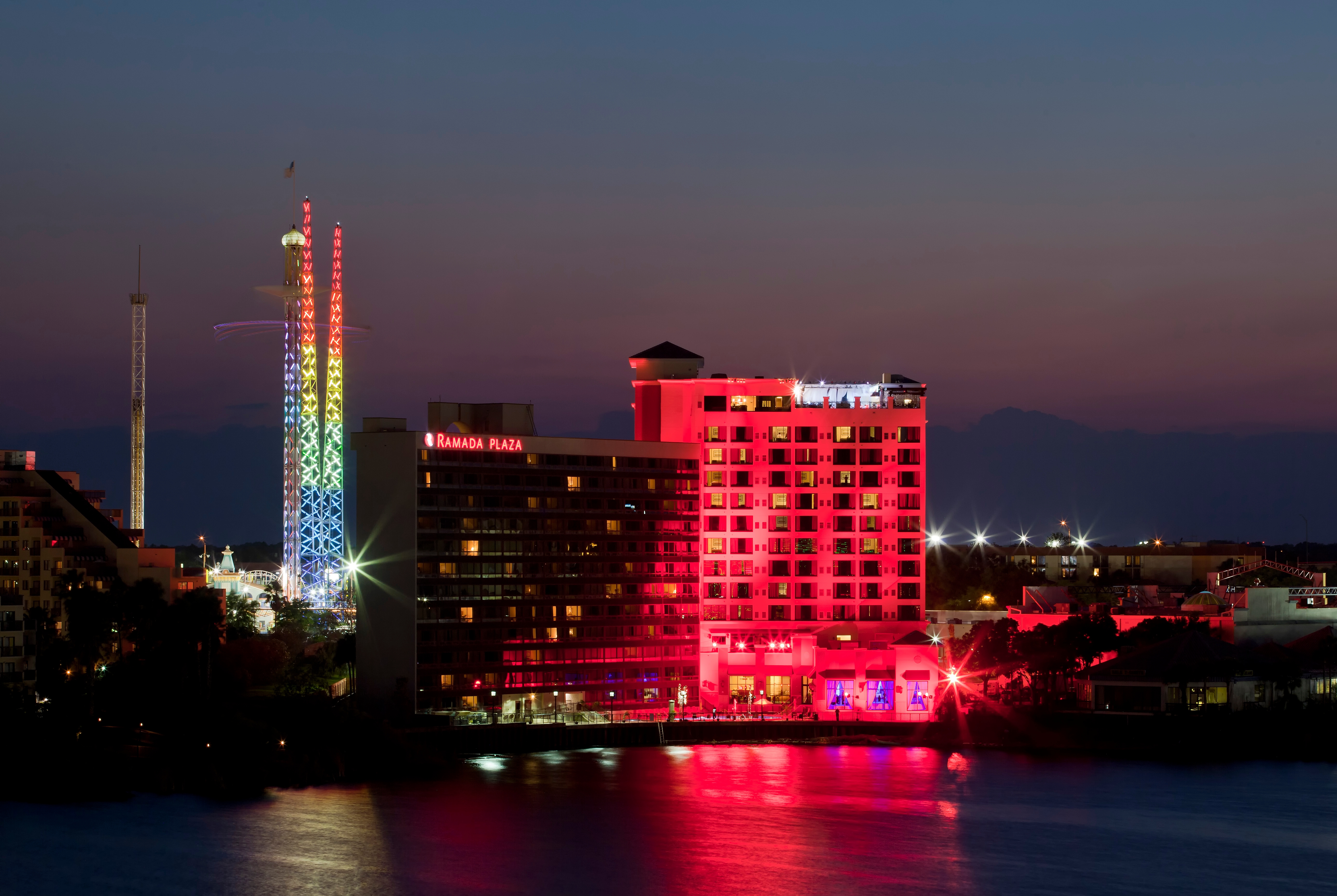 Exterior of Ramada Plaza by Wyndham Orlando Resort & Suites Intl Drive hotel in Orlando, Florida