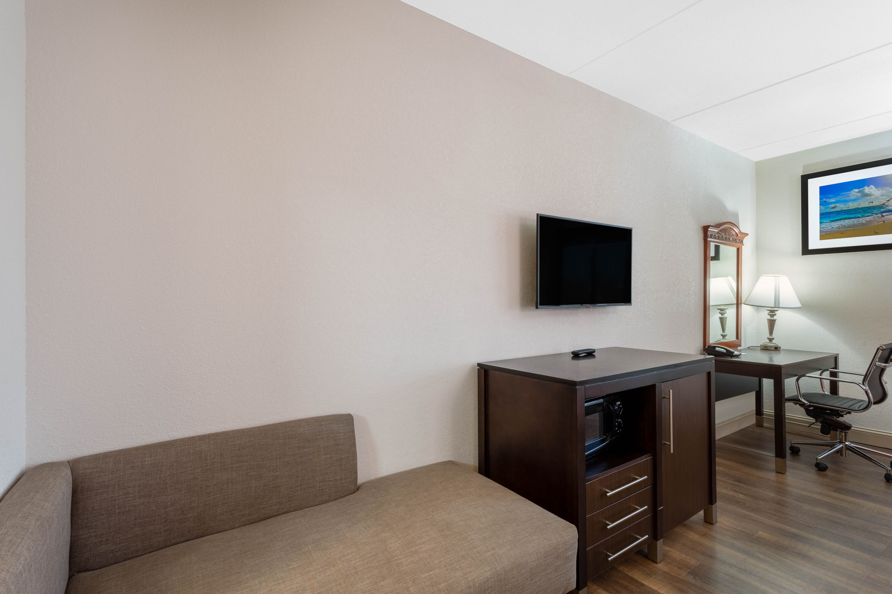 Guest room at the Ramada by Wyndham Panama City in Panama City, Florida