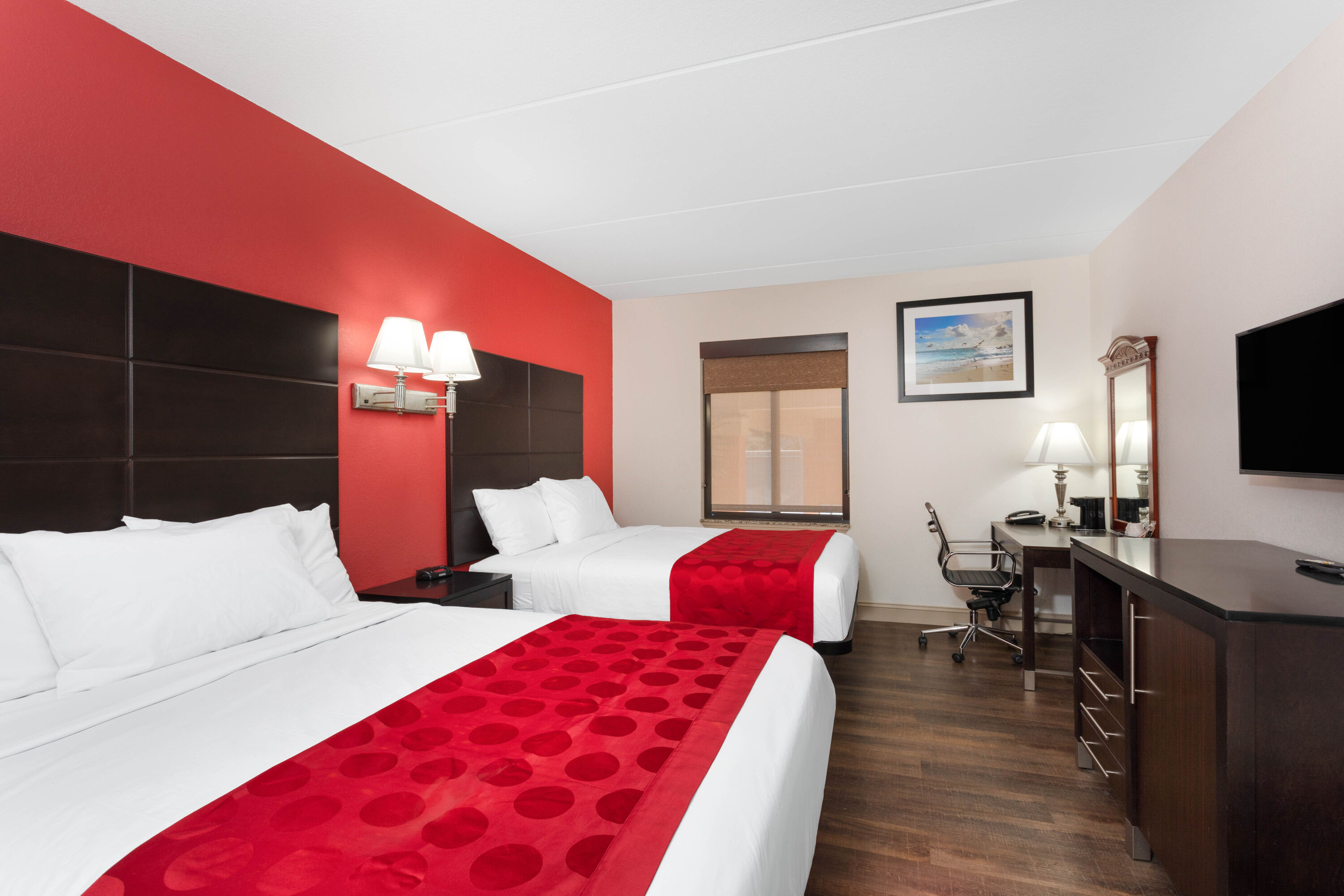 Guest room at the Ramada by Wyndham Panama City in Panama City, Florida