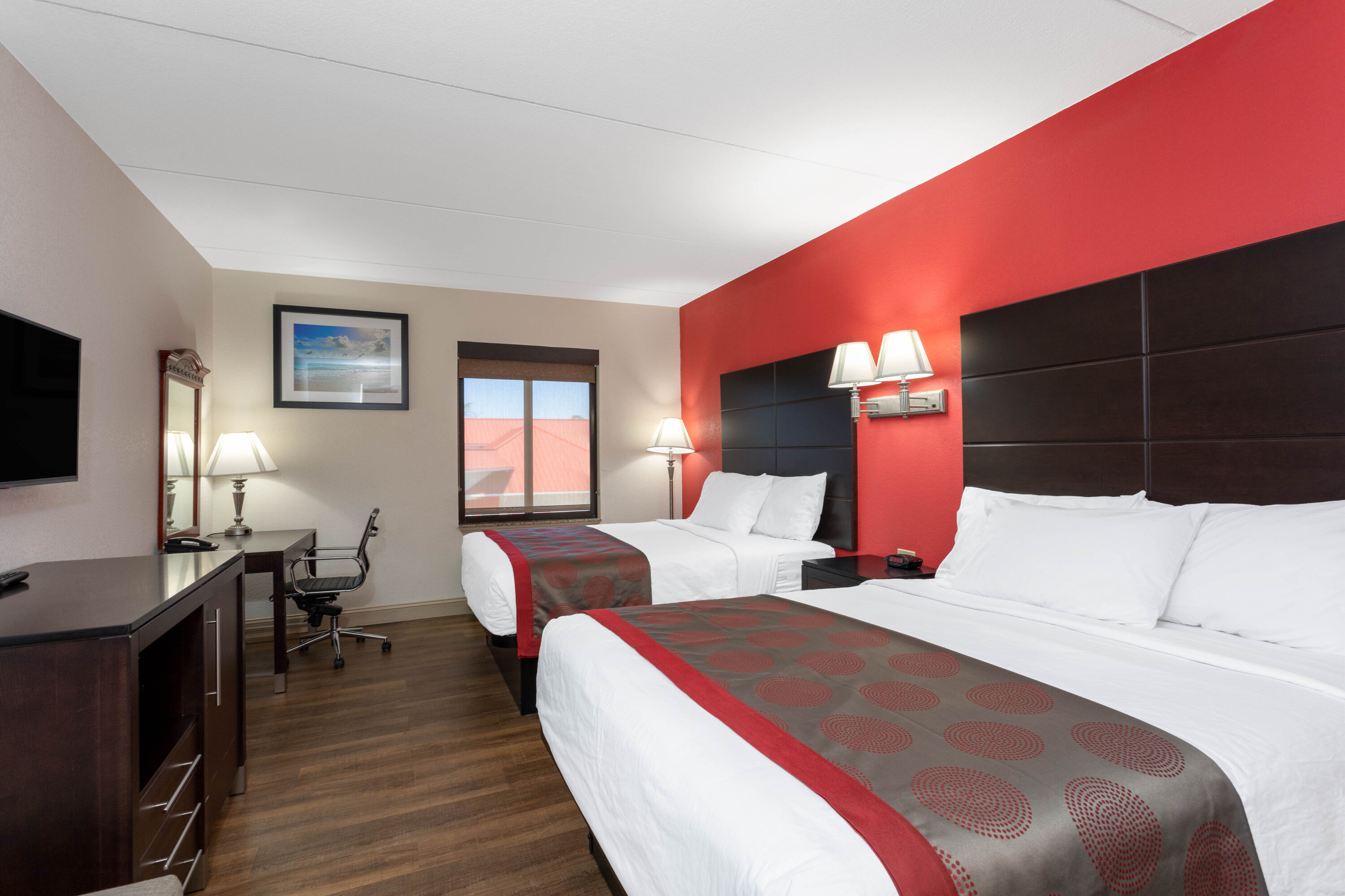 Guest room at the Ramada by Wyndham Panama City in Panama City, Florida